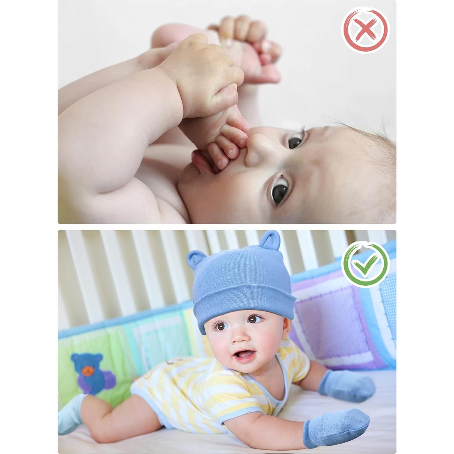 Conjunto de Sombrero, Manoplas y Calcetines Geyoga Bebé 0-6 Meses