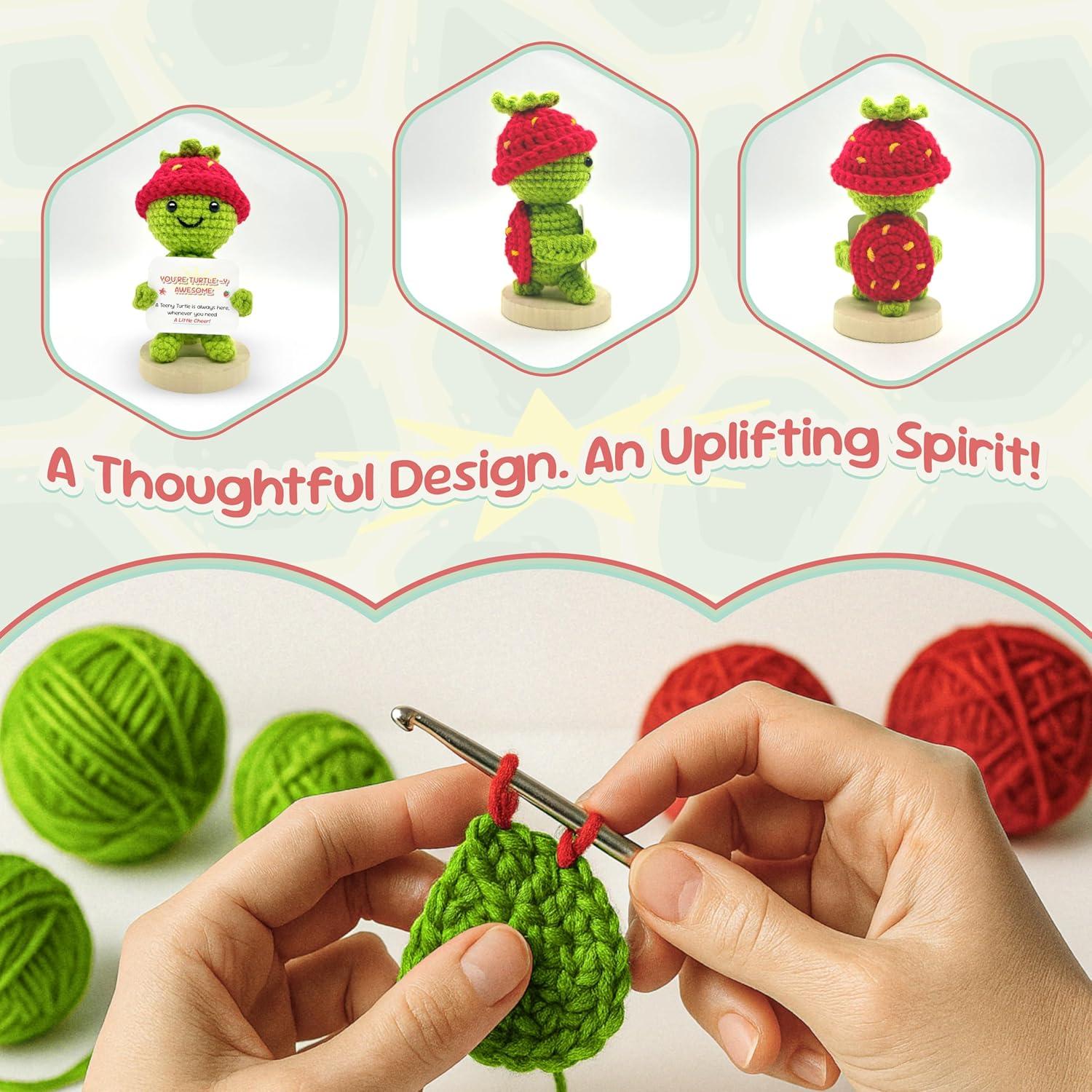 Muñeca de Crochet Tortuga de Fresa TheGifty - 10 cm