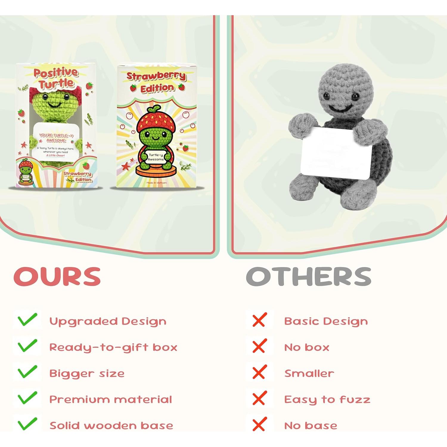 Muñeca de Crochet Tortuga de Fresa TheGifty - 10 cm