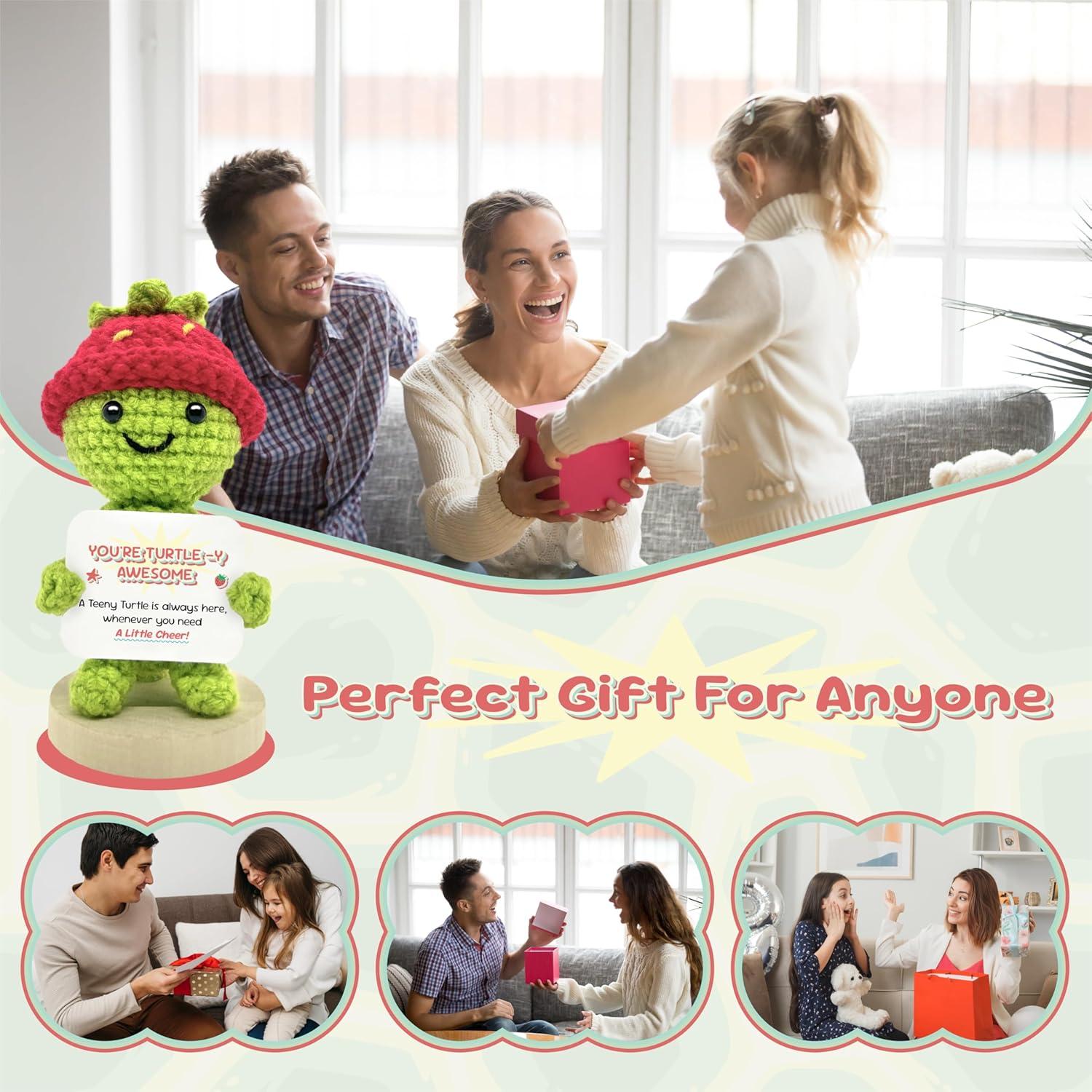 Muñeca de Crochet Tortuga de Fresa TheGifty - 10 cm