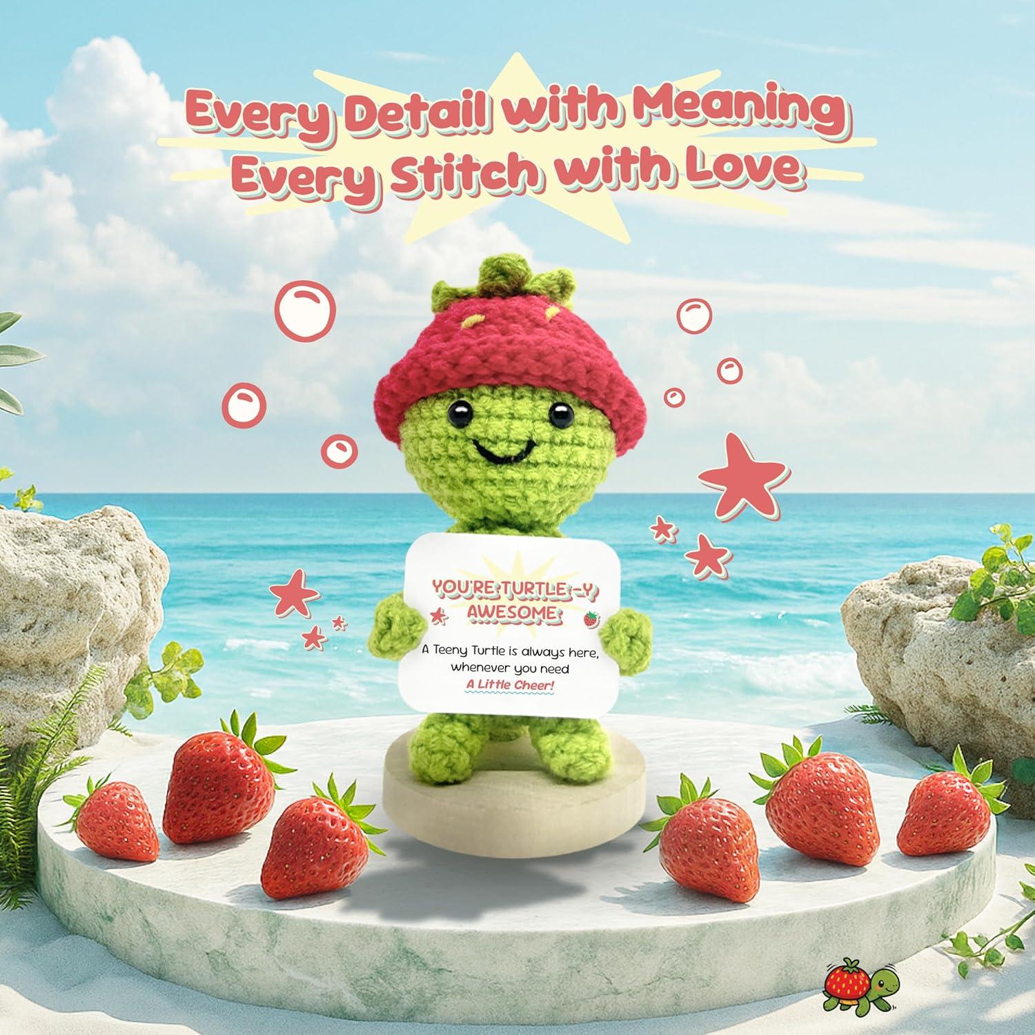 Muñeca de Crochet Tortuga de Fresa TheGifty - 10 cm