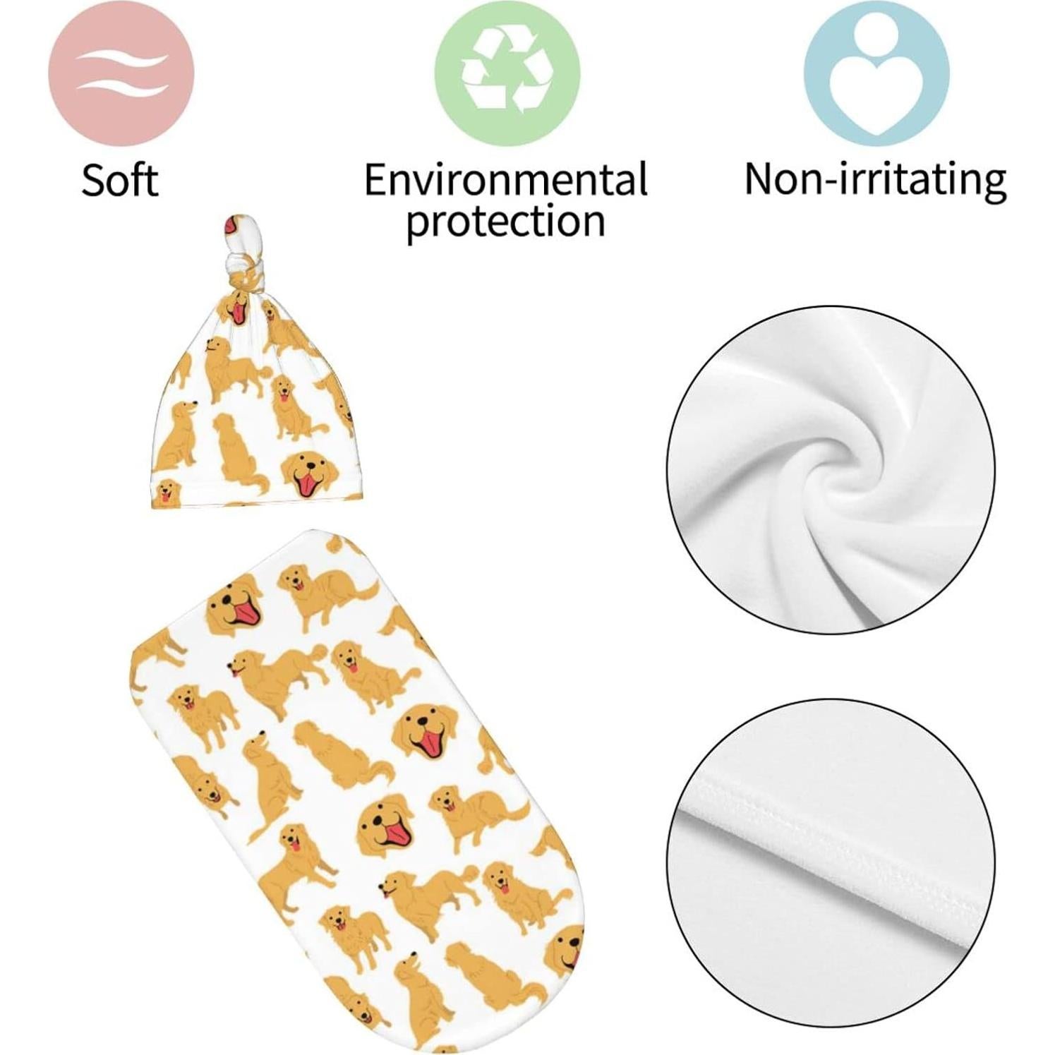 Manta de Envolver para Bebés Osvbs con Gorro - 29x52.8 cm