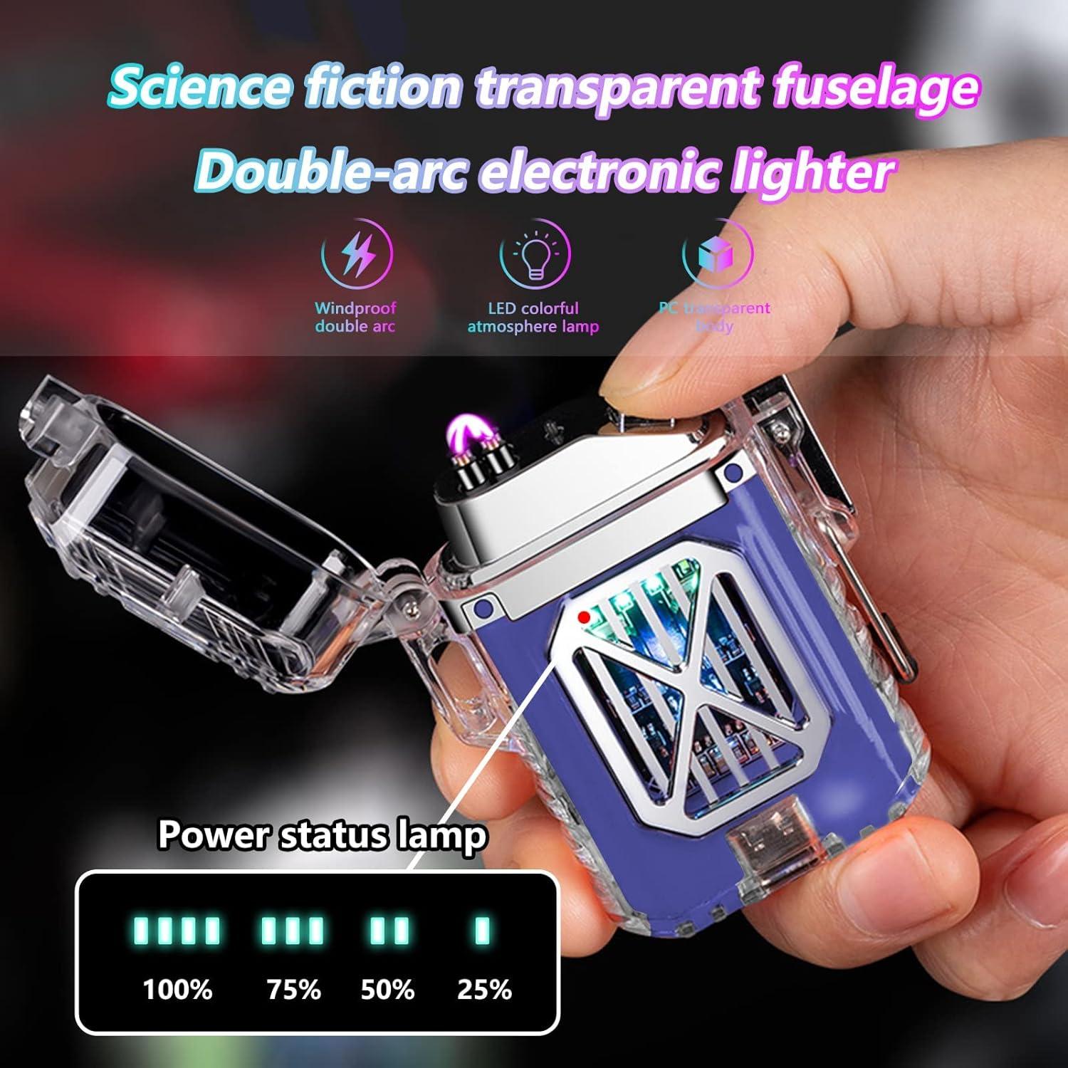 Encendedor Eléctrico GADATOP Doble Arco Impermeable LED