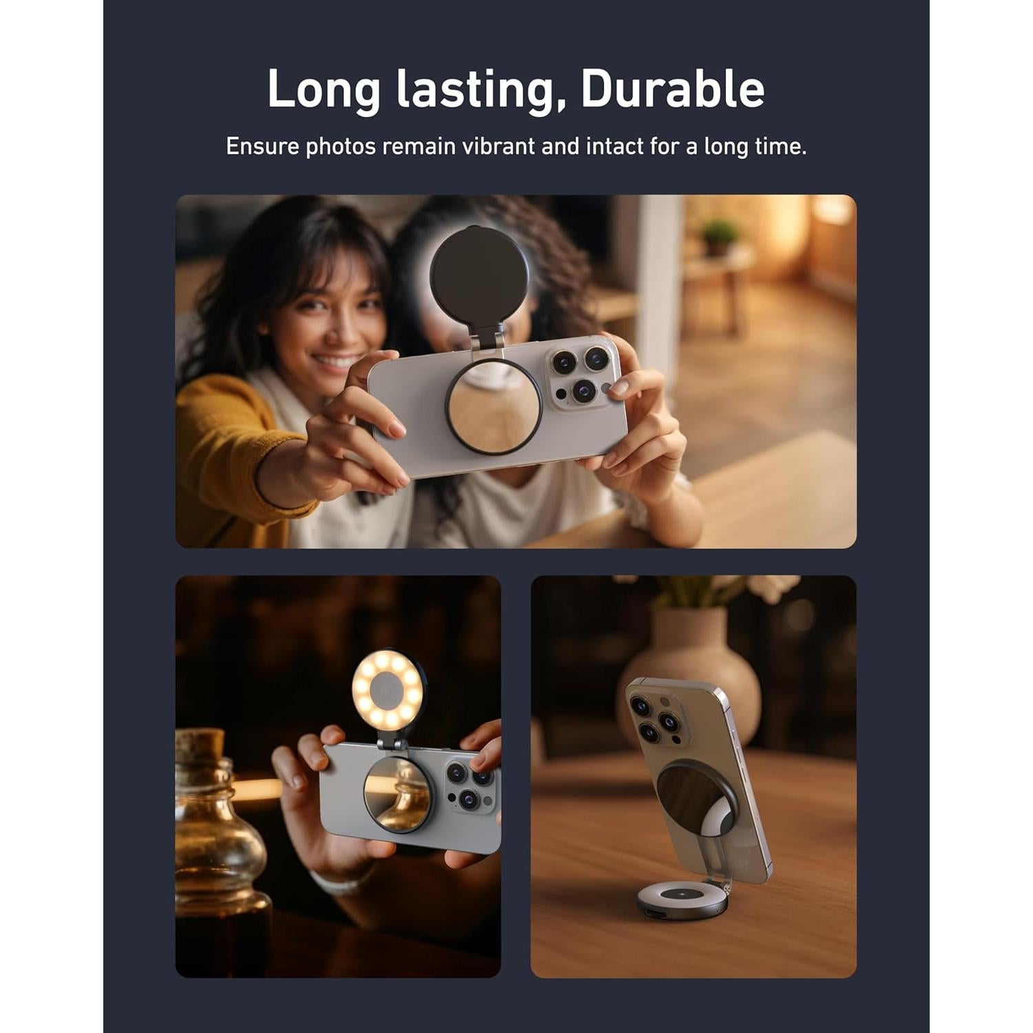 Luz de Belleza Selfie TELESIN Magnética 360° CRI97 Negra