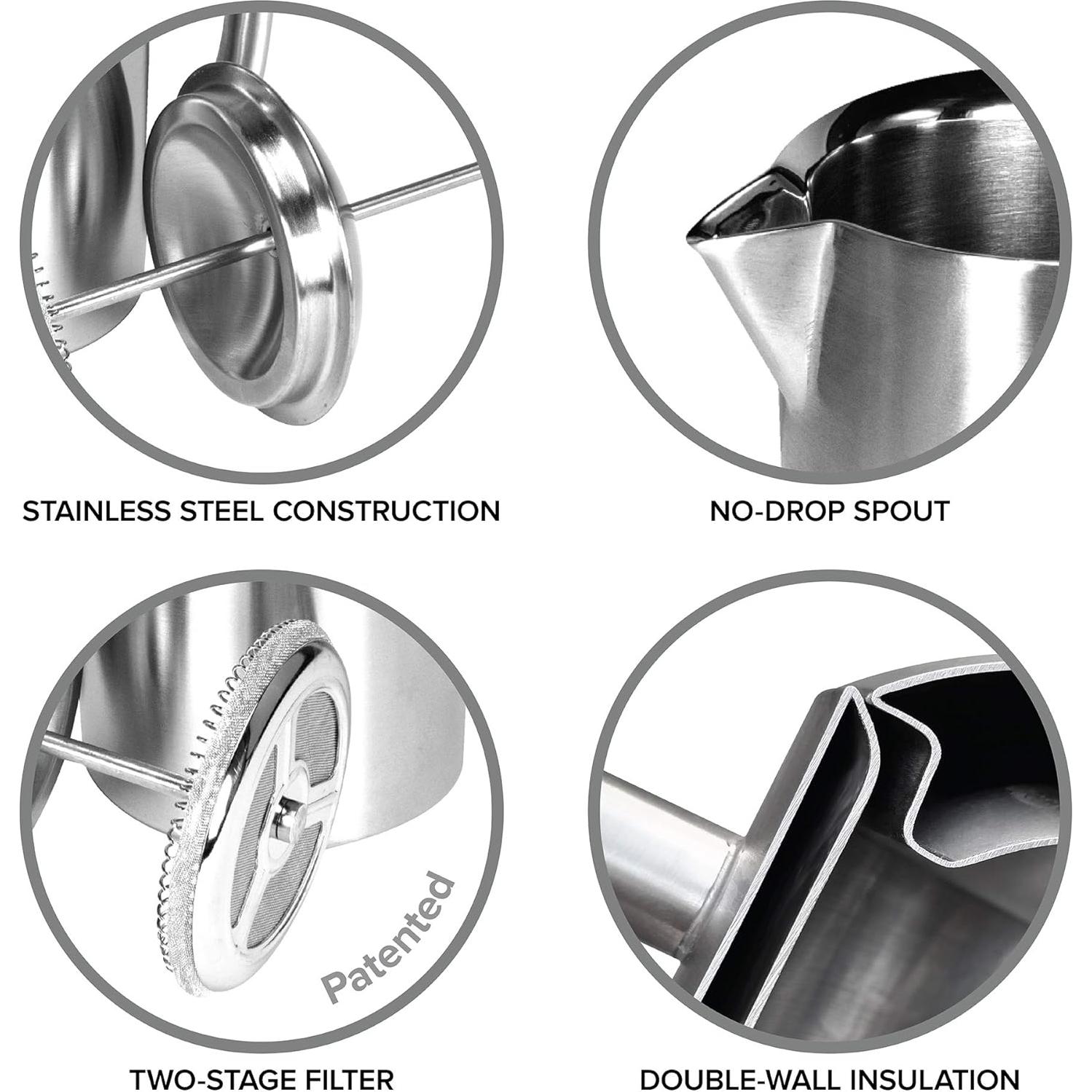 Cafetera Prensa Francesa Frieling Acero Inoxidable 0.5L