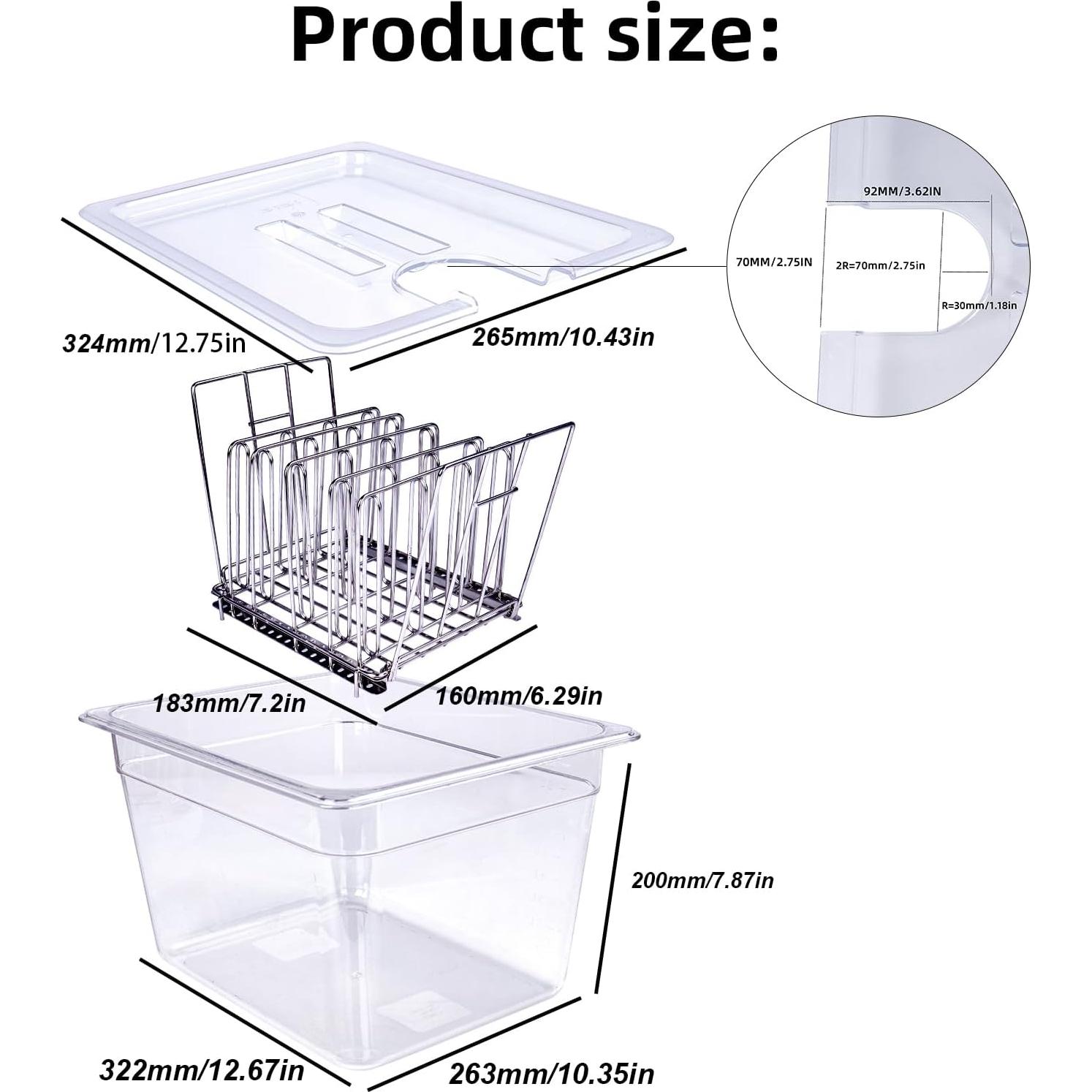 Contenedor Sous Vide WELKOR 12QT con Tapa y Estantes