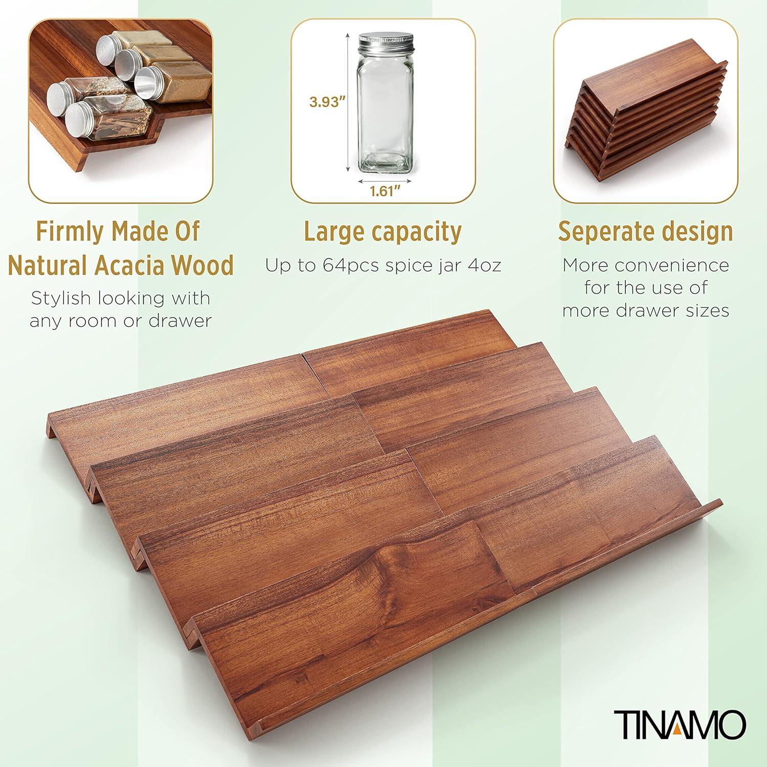 Organizador de Especias de Madera de Acacia Tinamo - 4 Niveles
