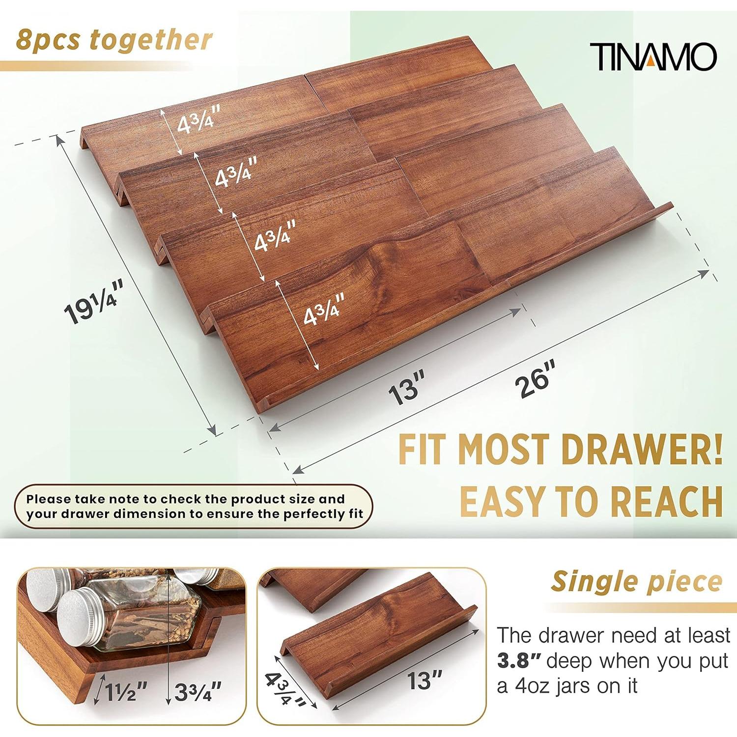 Organizador de Especias de Madera de Acacia Tinamo - 4 Niveles
