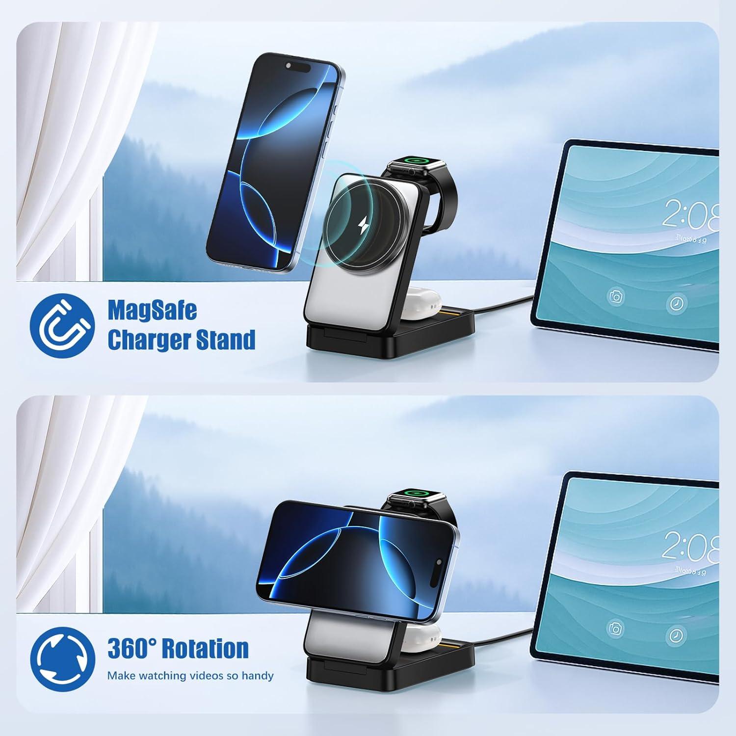 Estación de Carga Inalámbrica 3 en 1 MagSafe para Apple