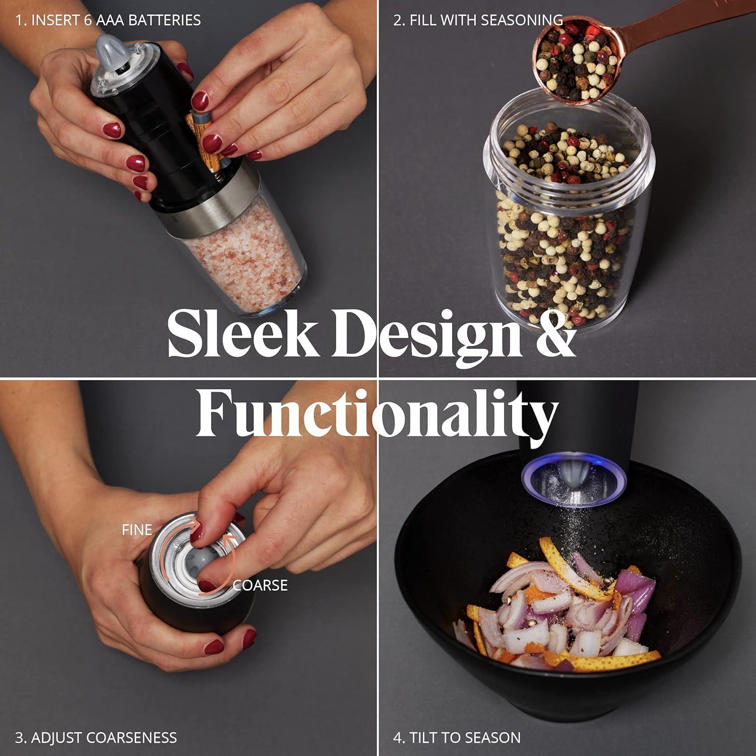 Juego de Molinillos Eléctricos de Sal y Pimienta Willow & Everett