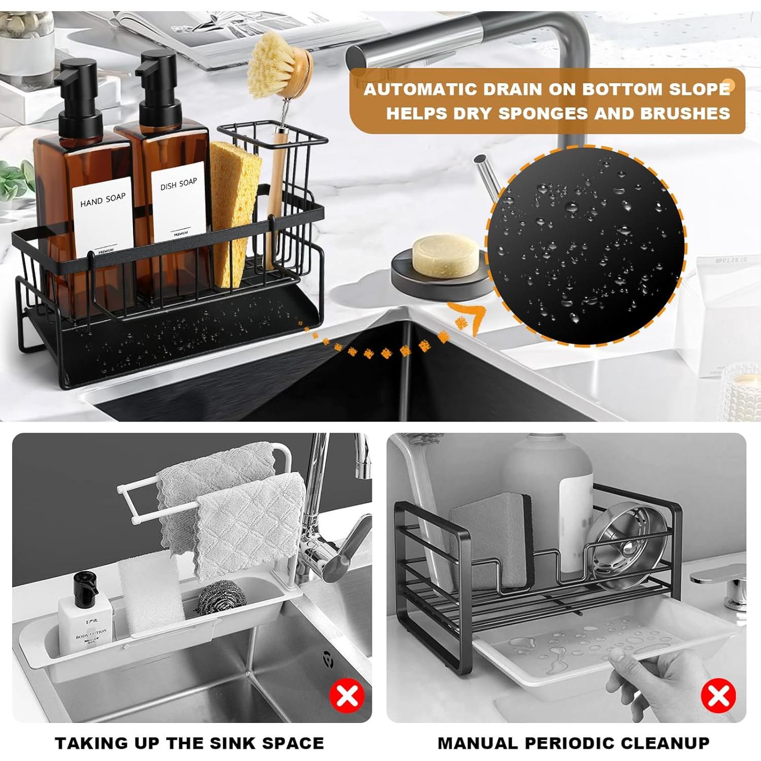 Dispensador de Jabón GMISUN 350 ml con Soporte para Esponja