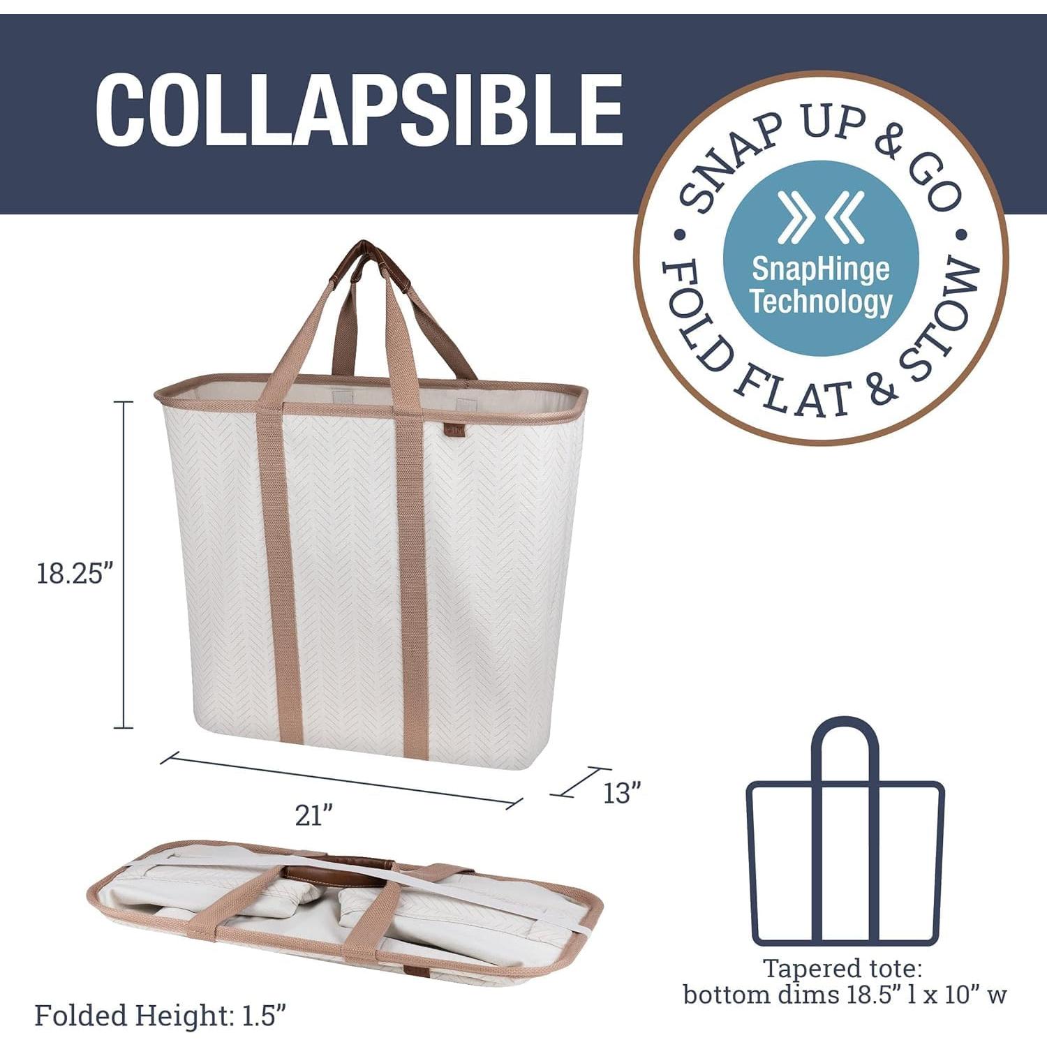 Cesta de Ropa Plegable CleverMade 2-Pack 64L Beige