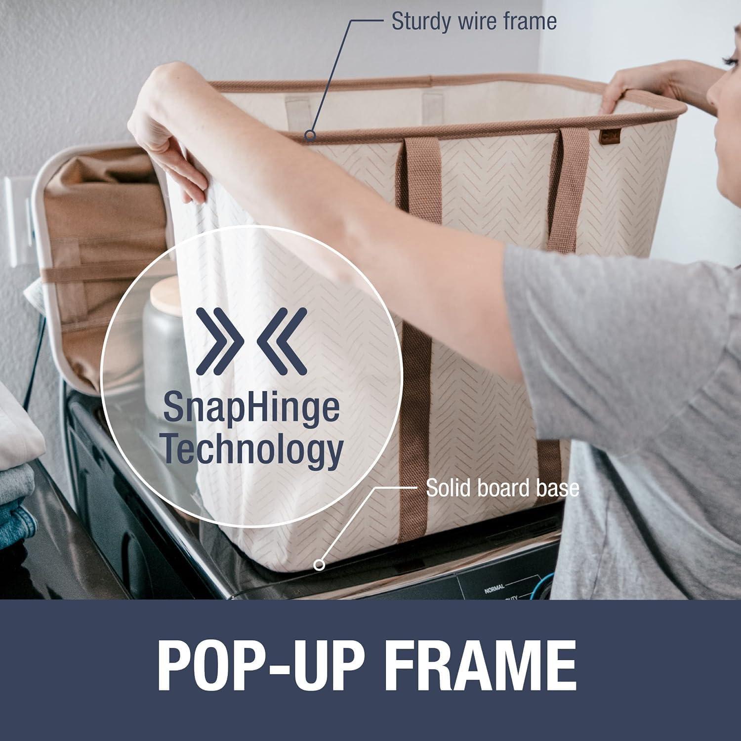 Cesta de Ropa Plegable CleverMade 2-Pack 64L Beige