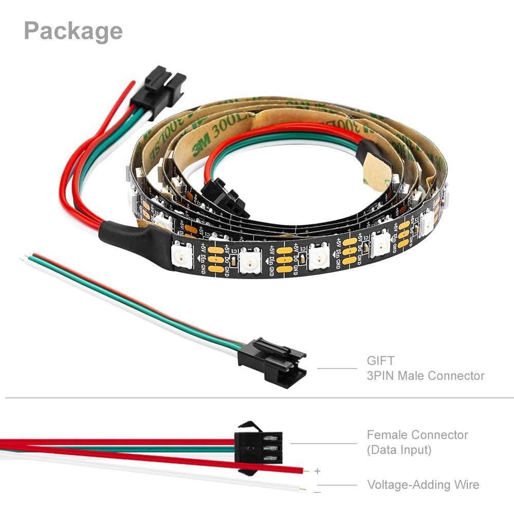 Tira LED RGB BTF-LIGHTING WS2812B 1.0m 60LED IP30 Flexible