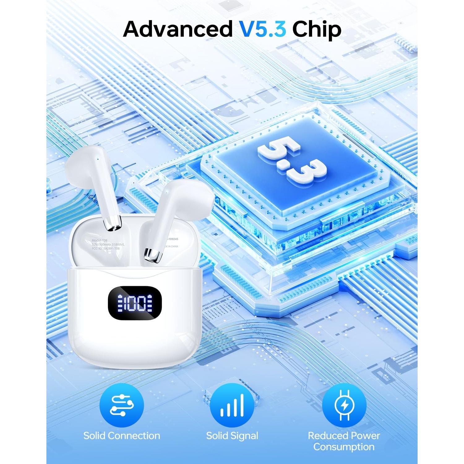 Auriculares Inalámbricos KTGEE T08 Bluetooth 5.3 IPX7 40 Horas