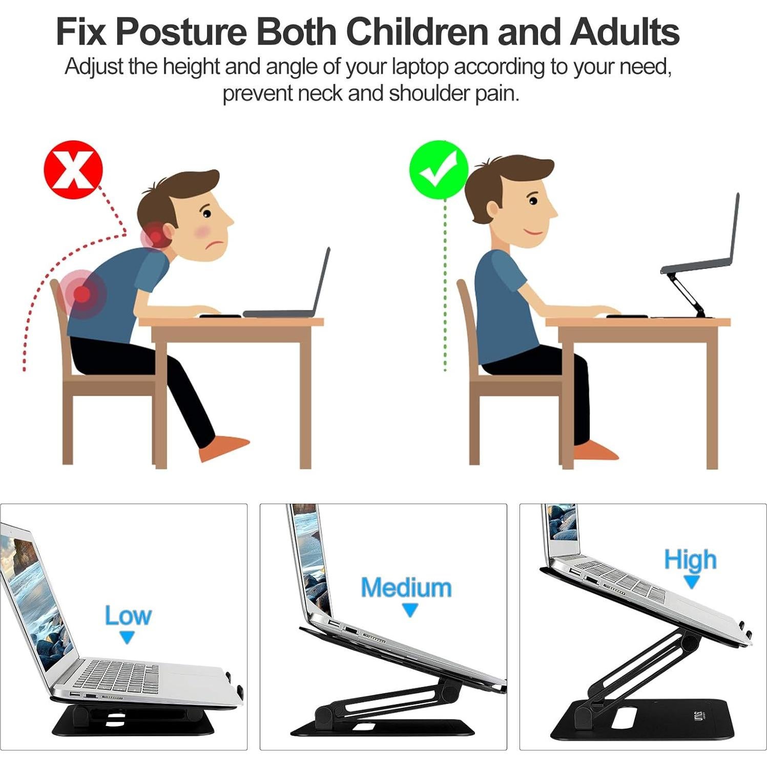 Soporte Ajustable para Laptop Urmust X1 Negro 10-17"