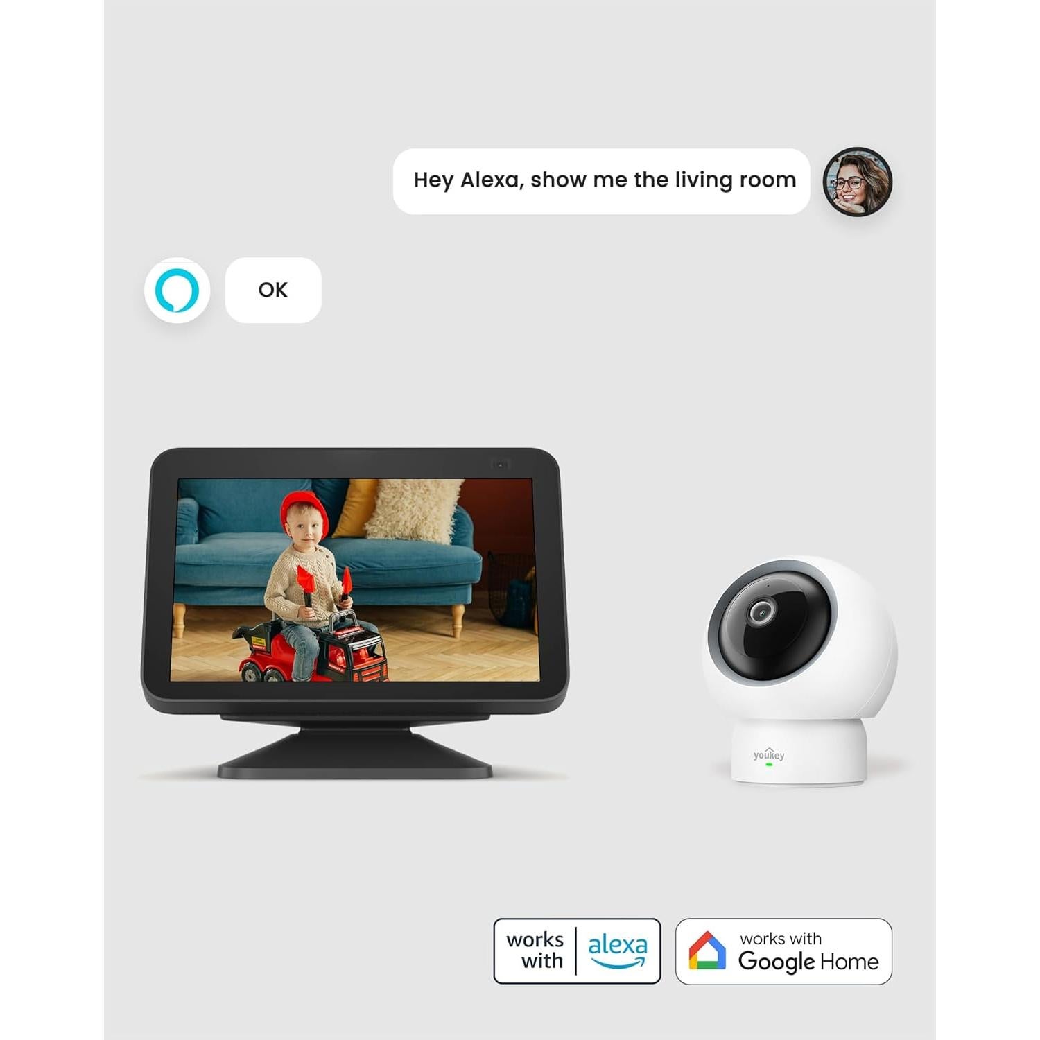 Cámara de Seguridad Interior Youkey P310 2.5K WiFi 6