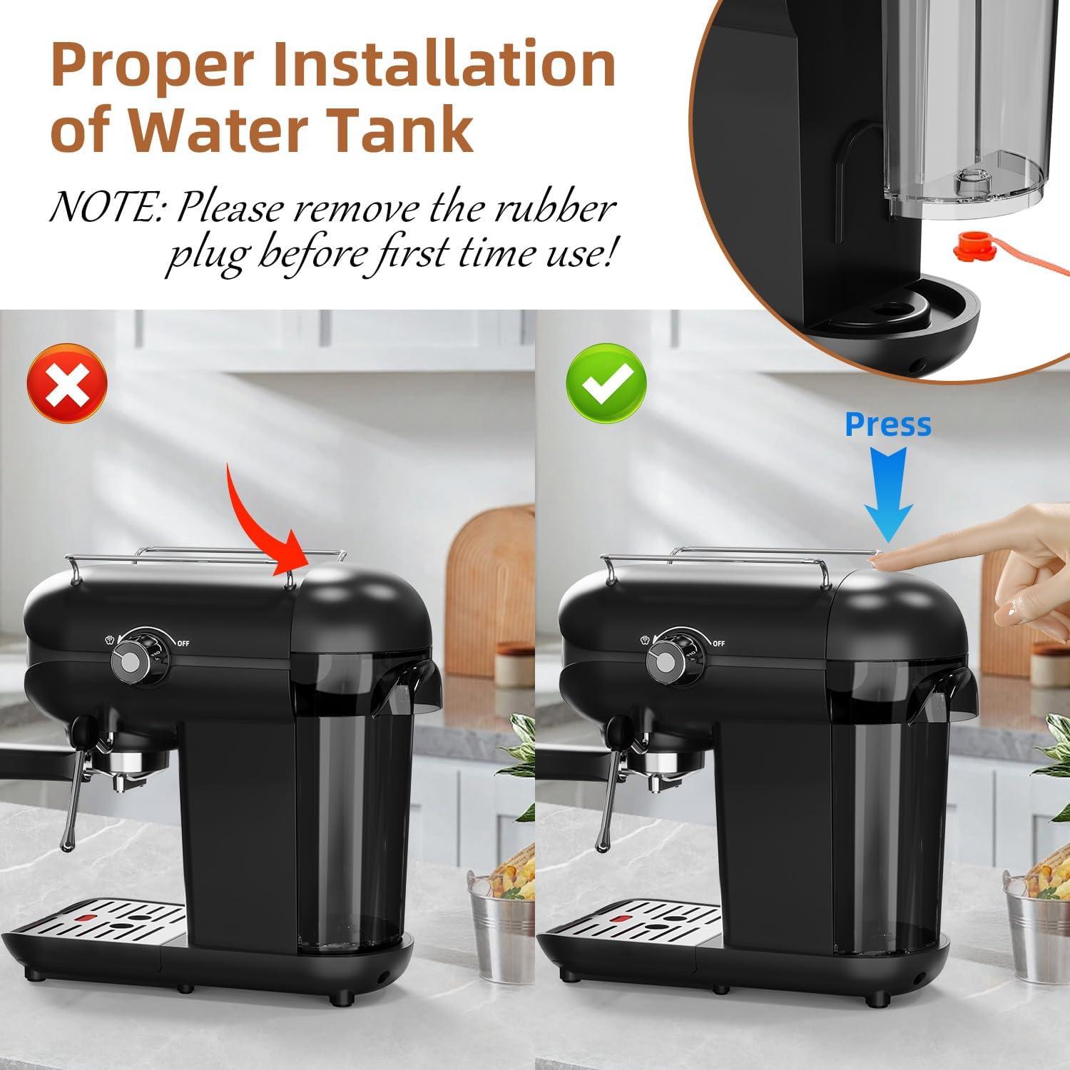 Máquina de Café Espresso Nesskoko 20 Bar Semi-Automática con Espumador