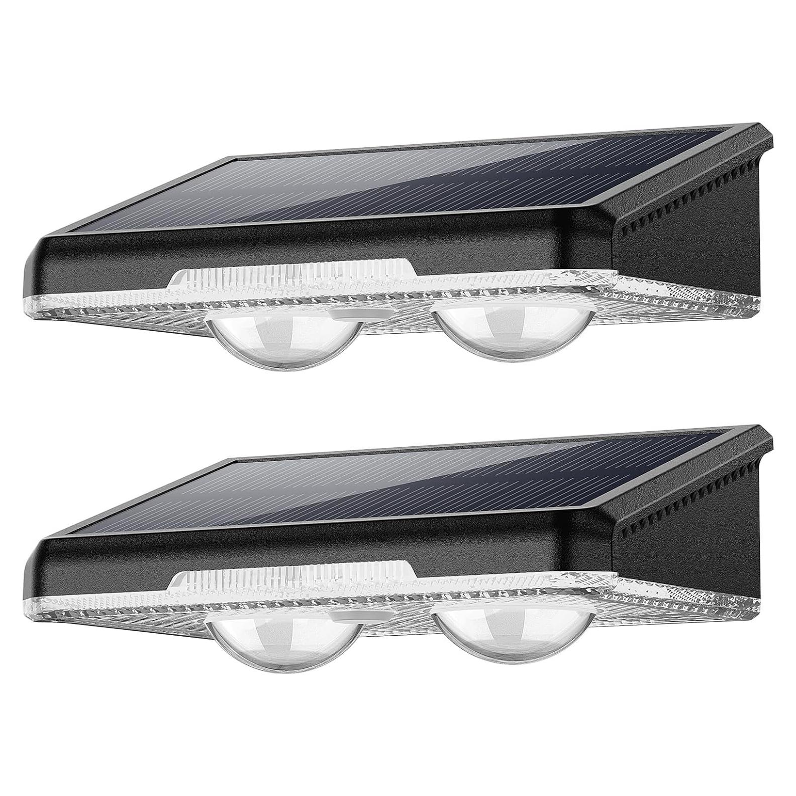 Luces Solares para Cercas UGDLUCK 2PACK RGB y Blanco Cálido
