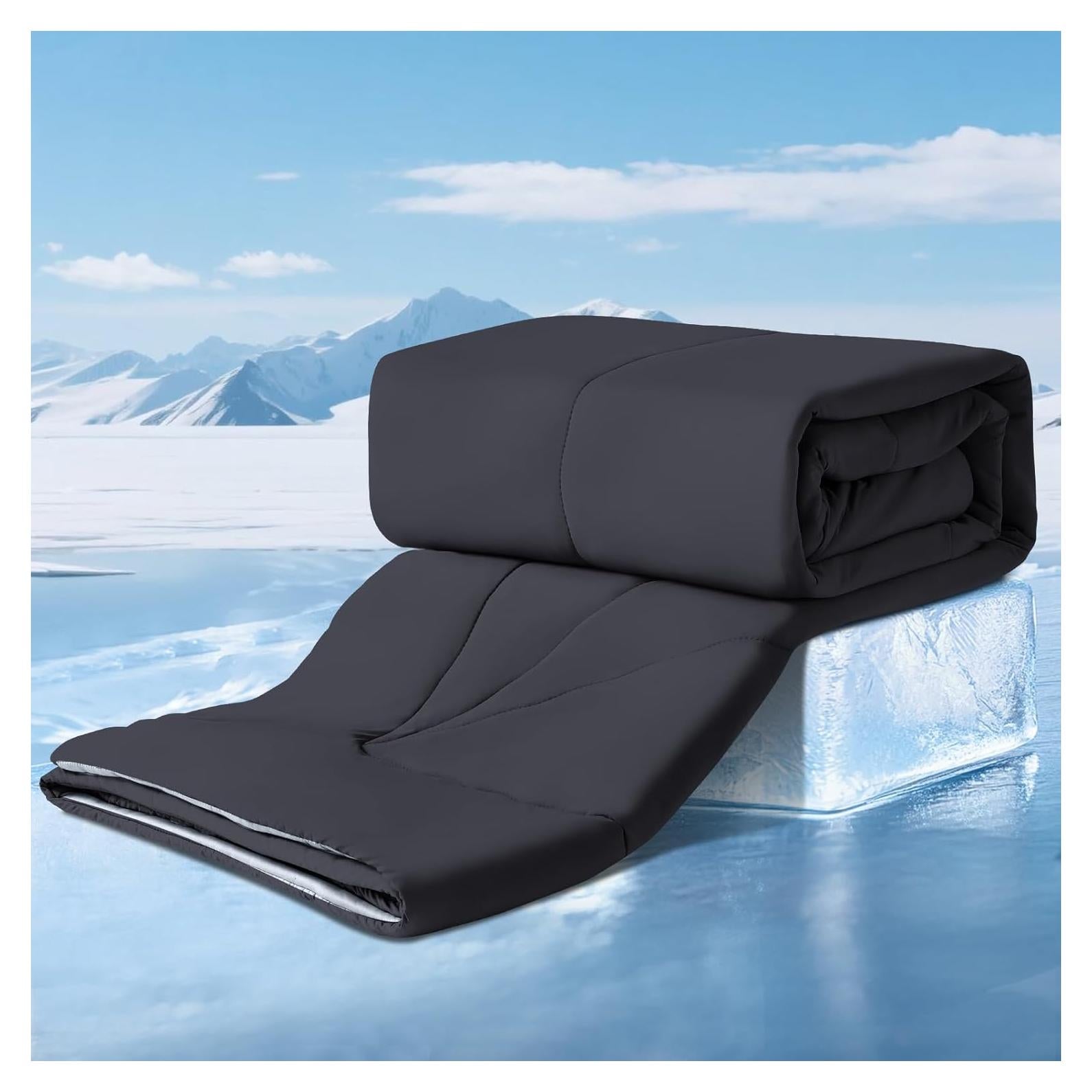 Edredón Refrigerante Elegear Individual 150x200 cm Negro/Gris