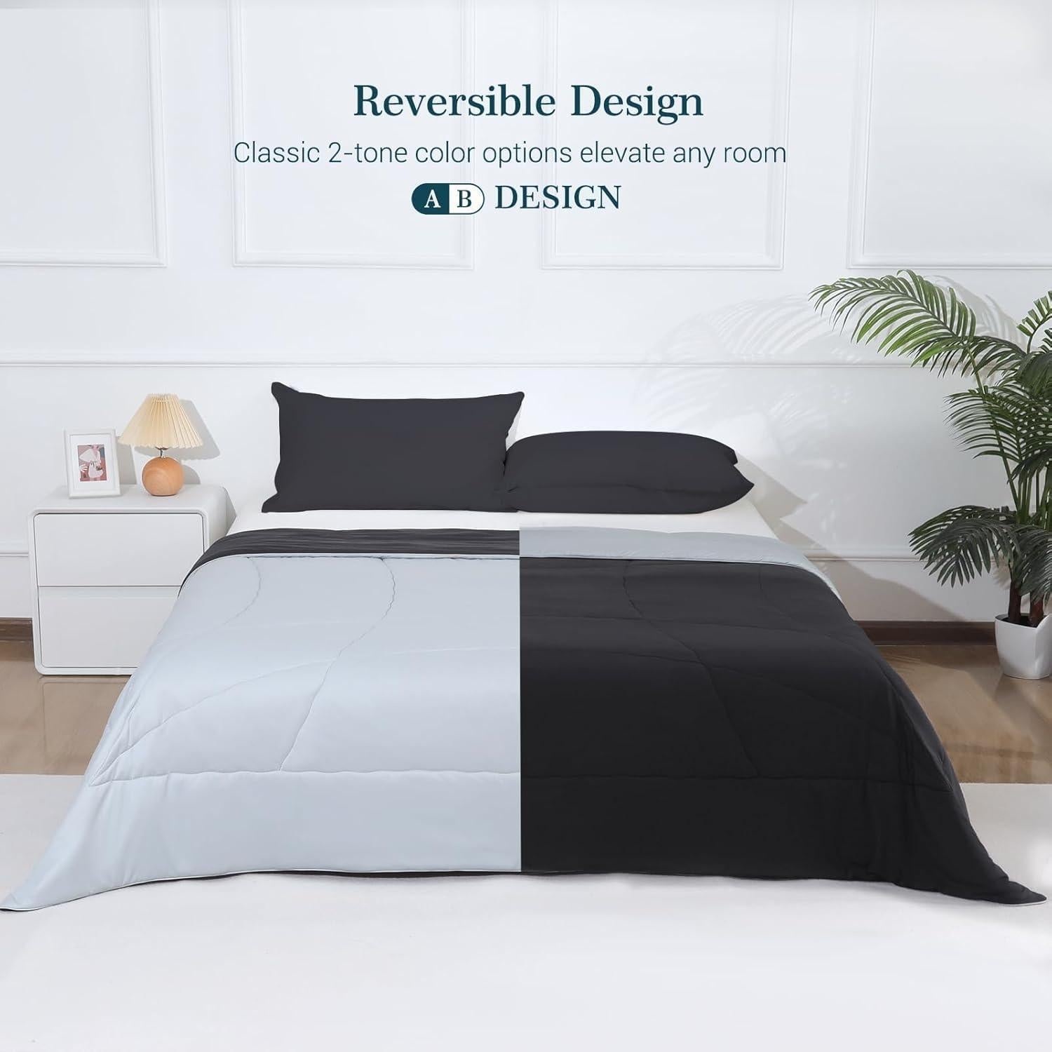 Edredón Refrigerante Elegear Individual 150x200 cm Negro/Gris