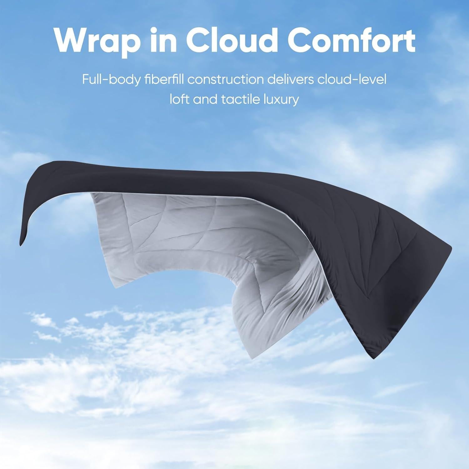 Edredón Refrigerante Elegear Individual 150x200 cm Negro/Gris