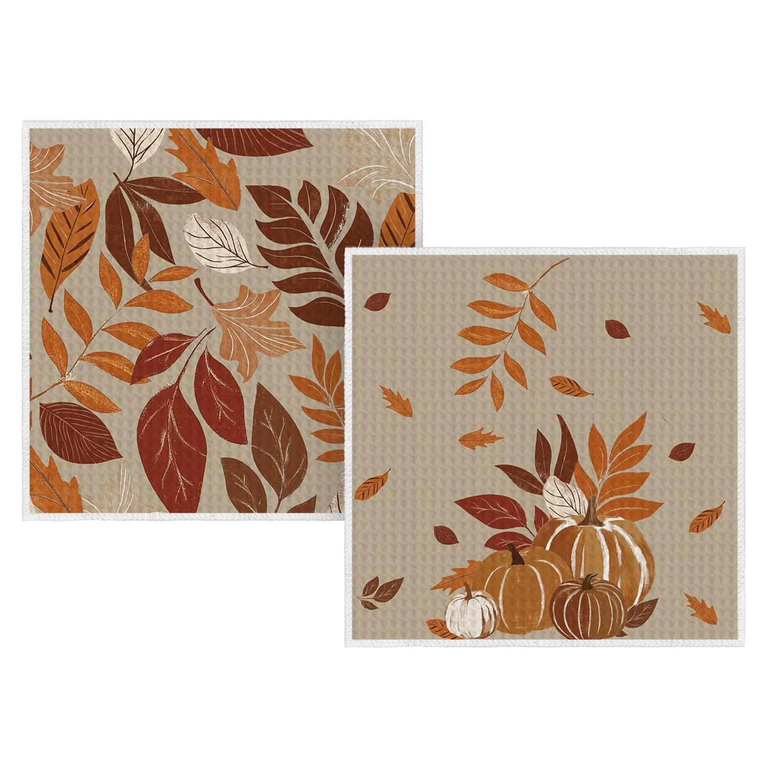 Paños de Cocina Artoid Mode Microfibra Calabaza 30x30 cm - 2 Unidades