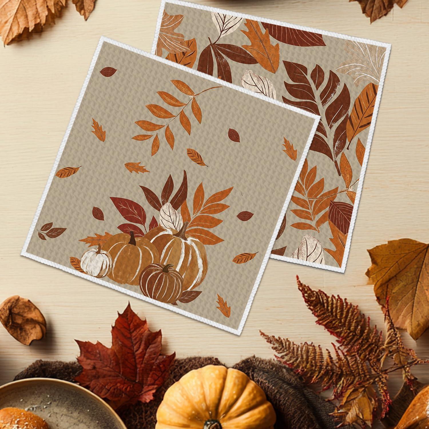 Paños de Cocina Artoid Mode Microfibra Calabaza 30x30 cm - 2 Unidades