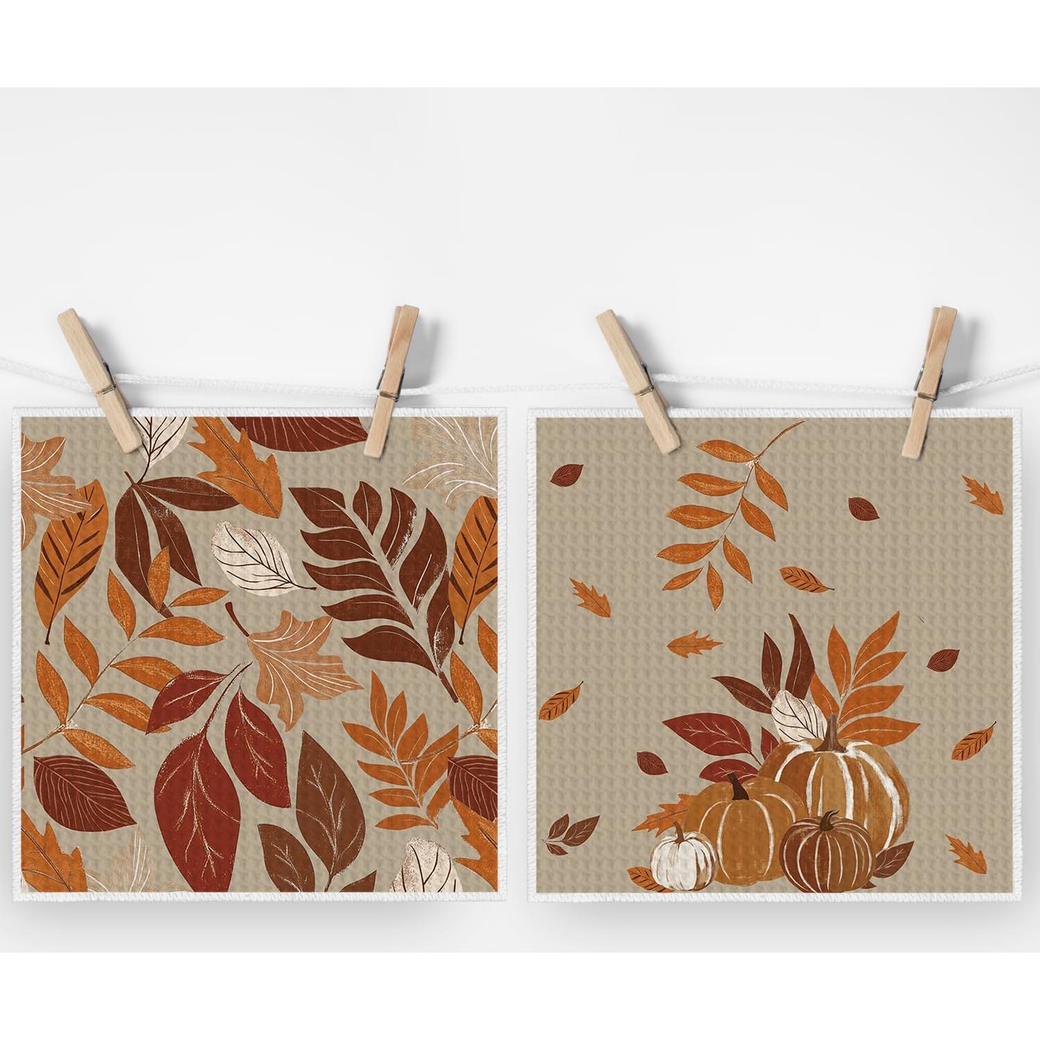 Paños de Cocina Artoid Mode Microfibra Calabaza 30x30 cm - 2 Unidades