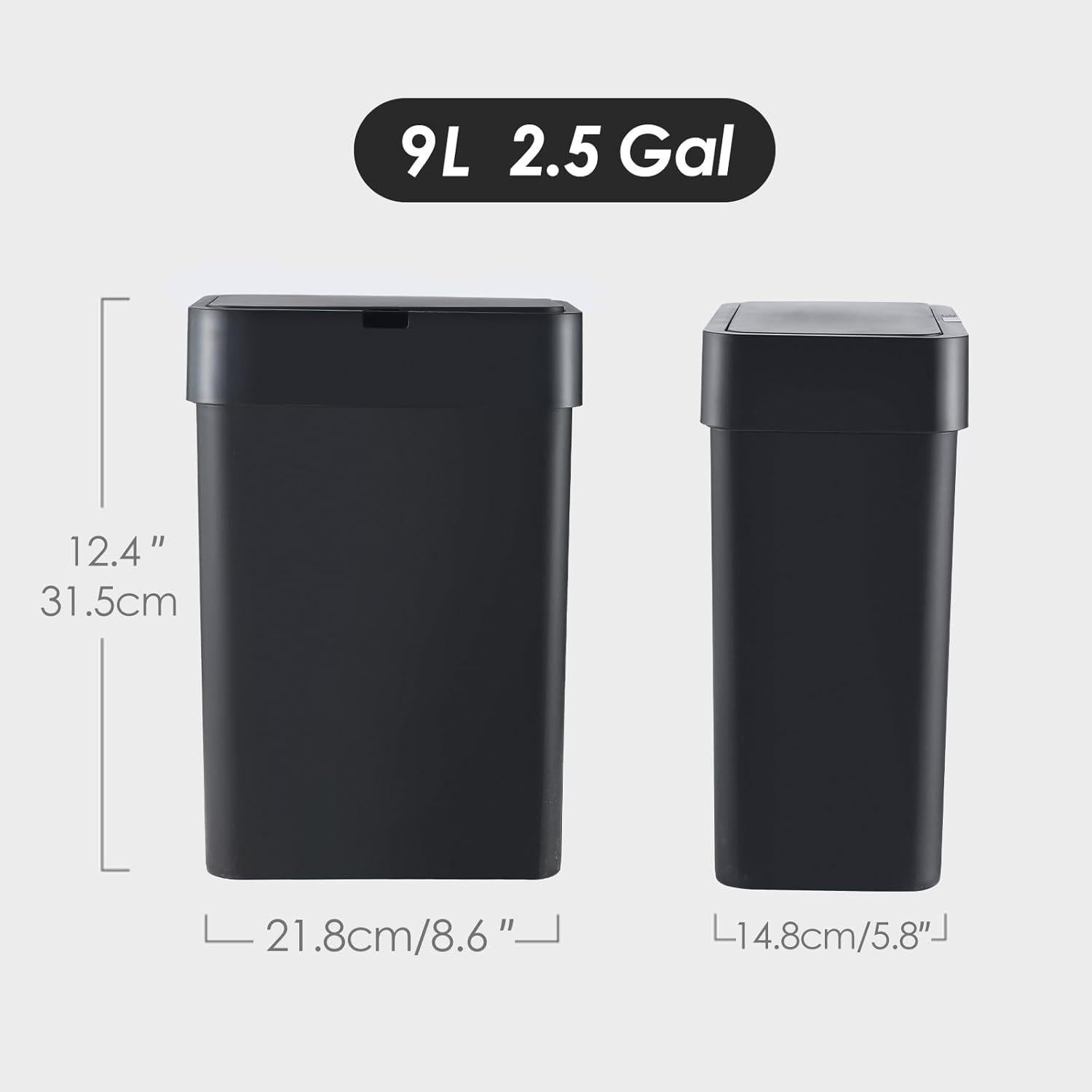 Basurero Inteligente ELPHECO 9.5L con Sensor de Movimiento Negro