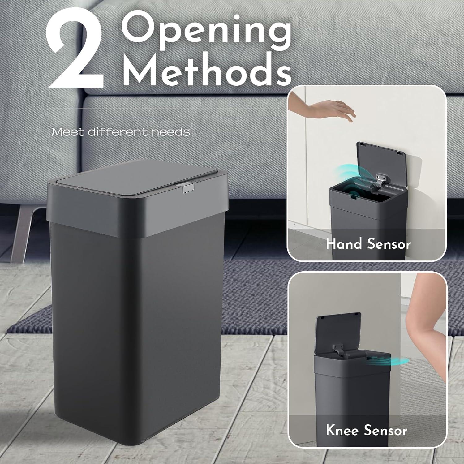 Basurero Inteligente ELPHECO 9.5L con Sensor de Movimiento Negro