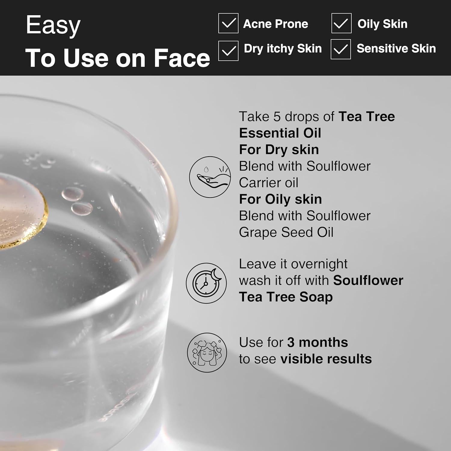 Aceite Esencial de Árbol de Té Soulflower 30ml Orgánico Puro