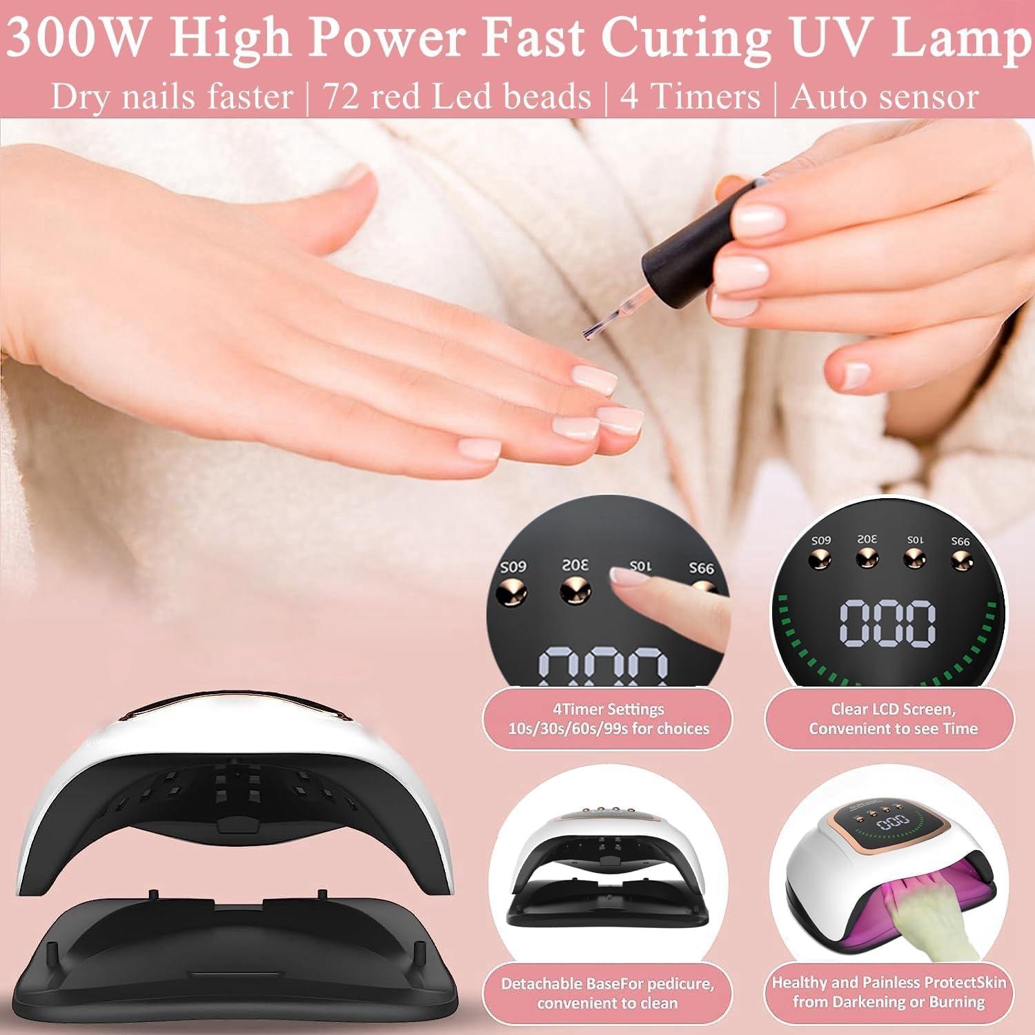 Lámpara UV LED 300W BEENLE para Uñas de Gel con Sensor