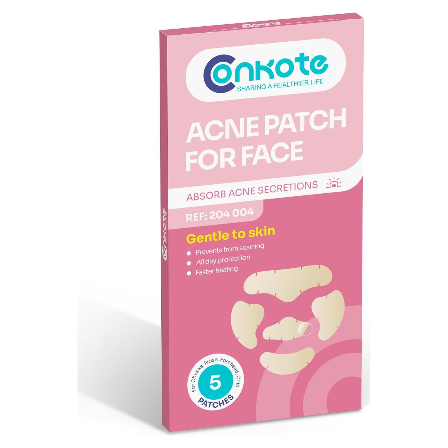 Parche de Acné Hidrocoloide Conkote Grande - 5 Unidades