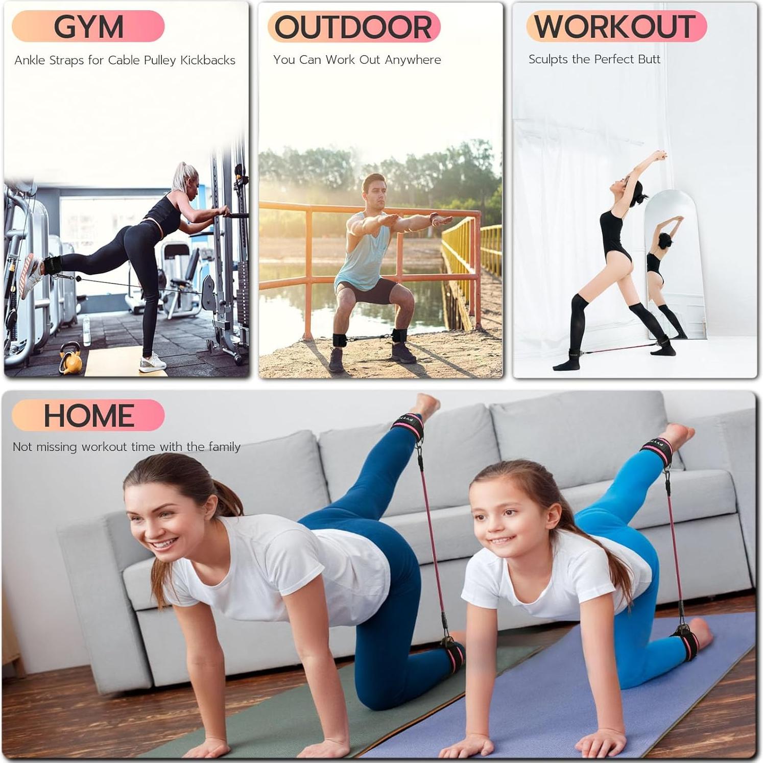 Bandas de Resistencia para Tobillos FYYTONE - Ejercicio Glúteos