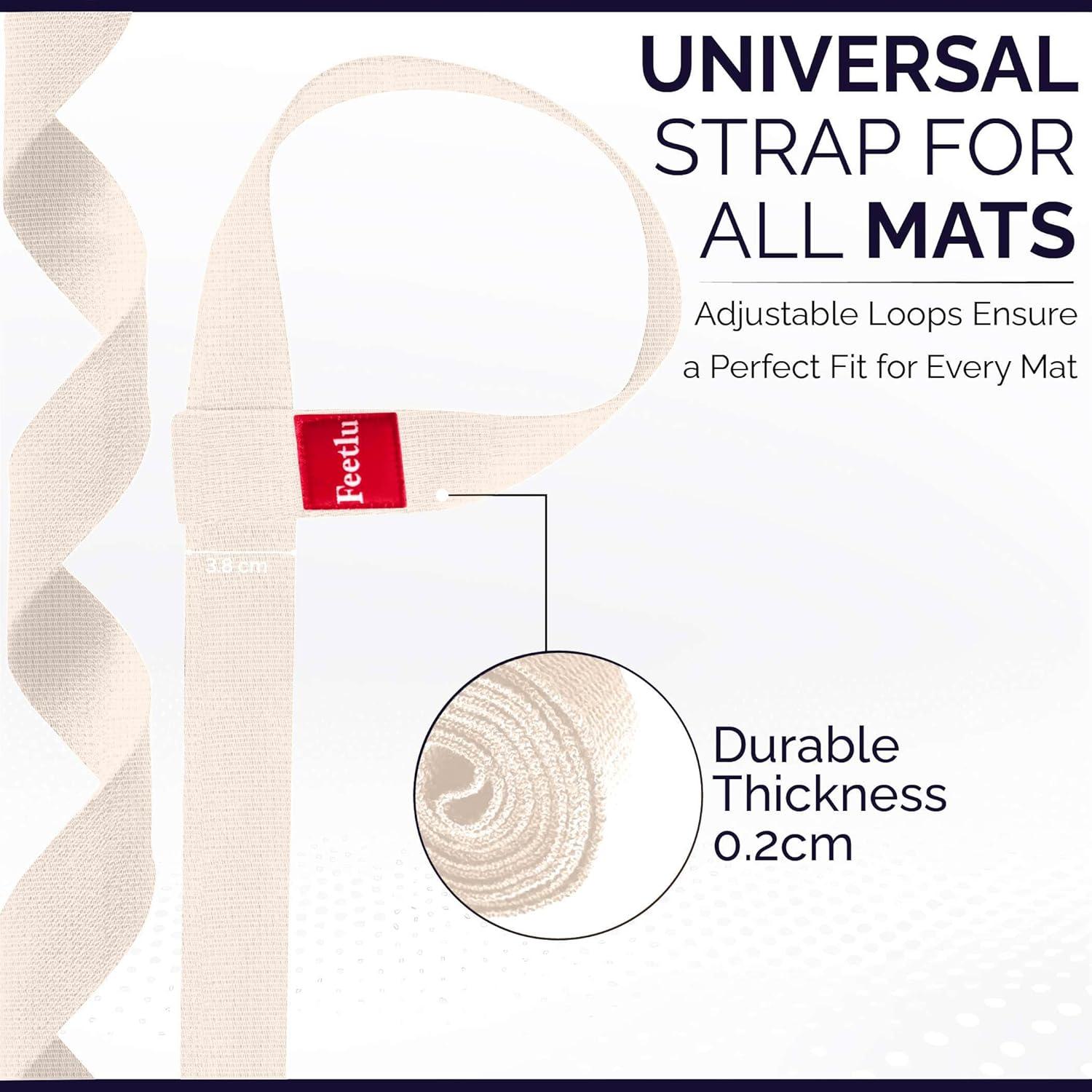 Correa de Yoga Feetlu 2 en 1 Ajustable Algodón Beige