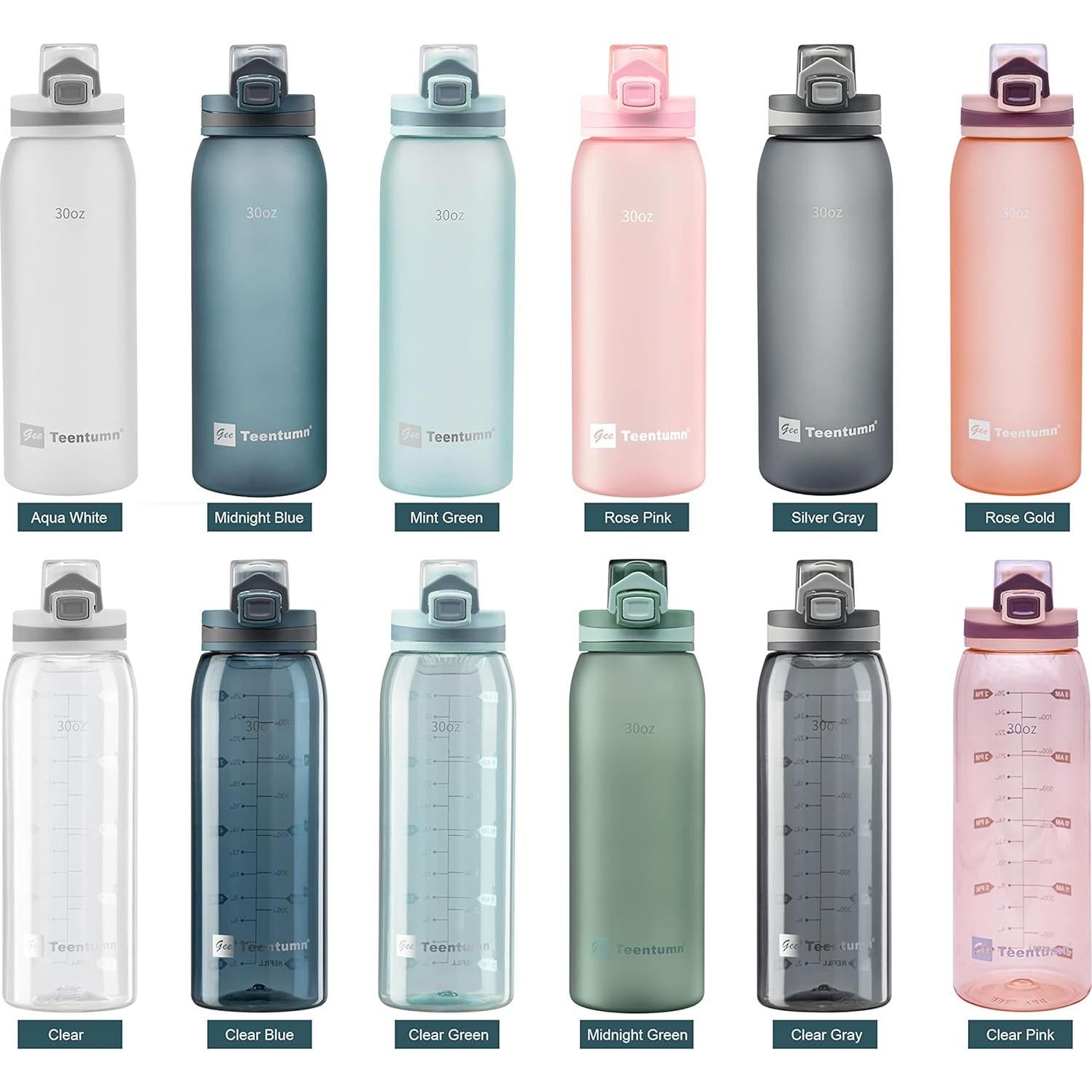 Botella de Agua Teentumn 30oz Tritan Libre BPA a Prueba de Fugas