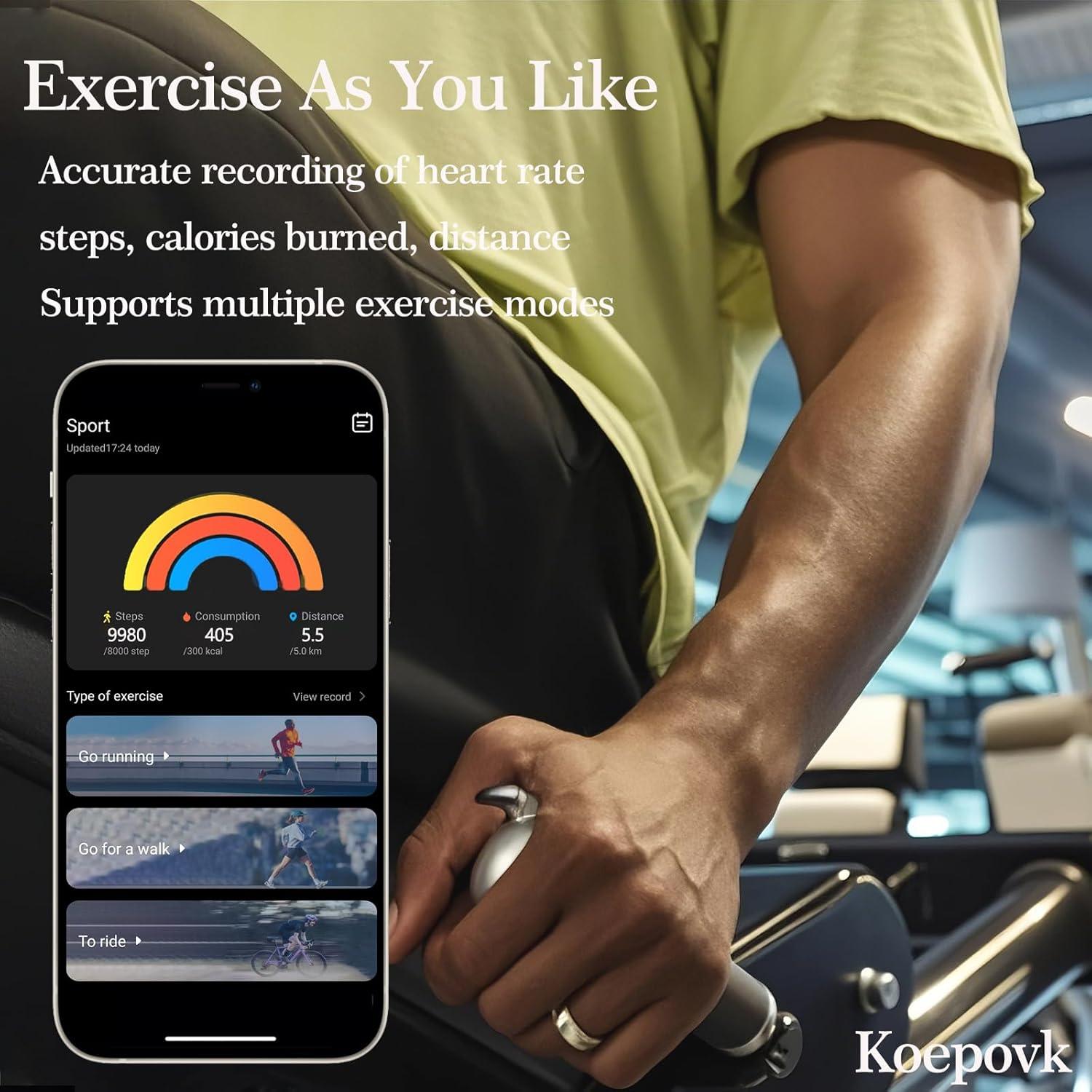 Anillo Inteligente Koepovk BJ02 Negro 7 - Monitor de Salud