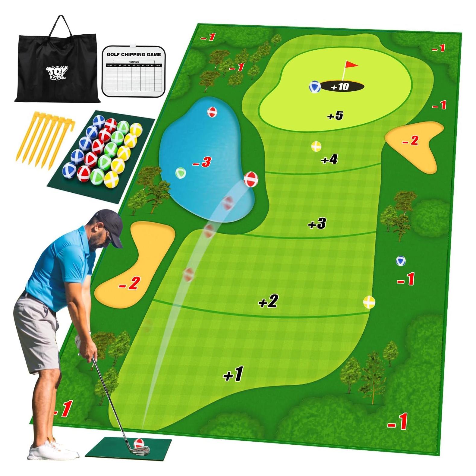 Alfombra de Golf Chipping TOY Life 182x152 cm con Pelotas