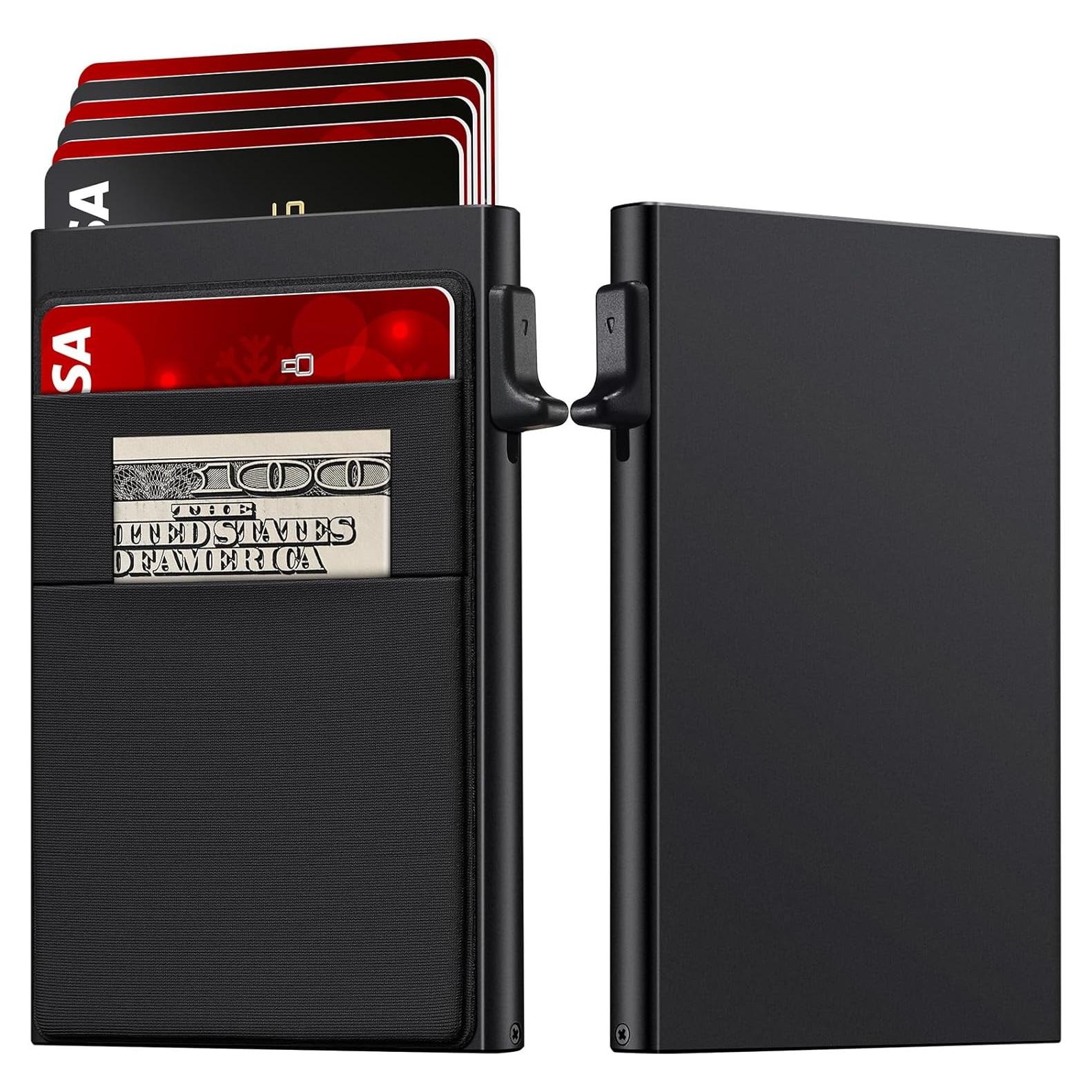 Billetera Minimalista GTWUP para Hombres con Bloqueo RFID - Negra