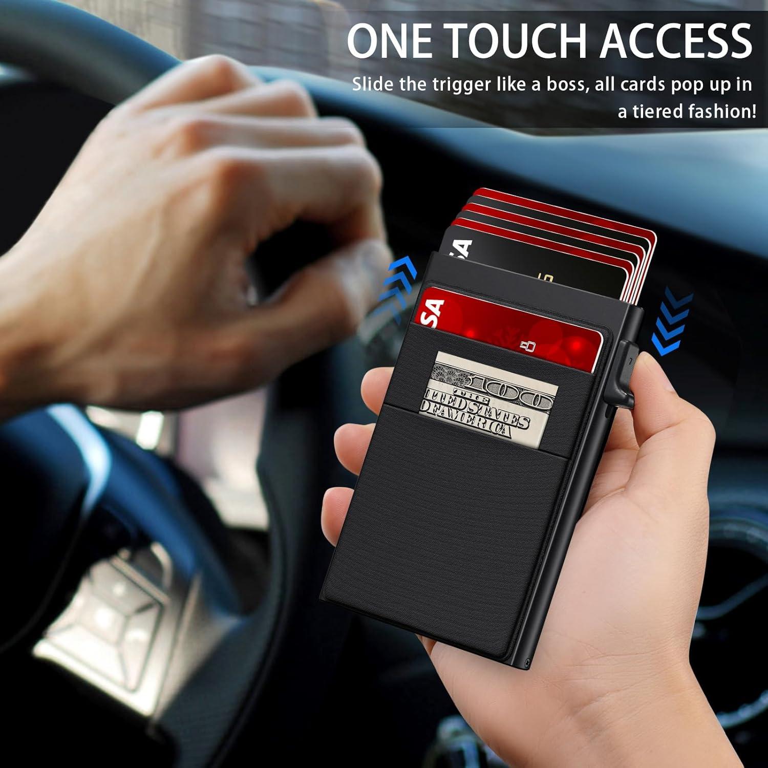 Billetera Minimalista GTWUP para Hombres con Bloqueo RFID - Negra