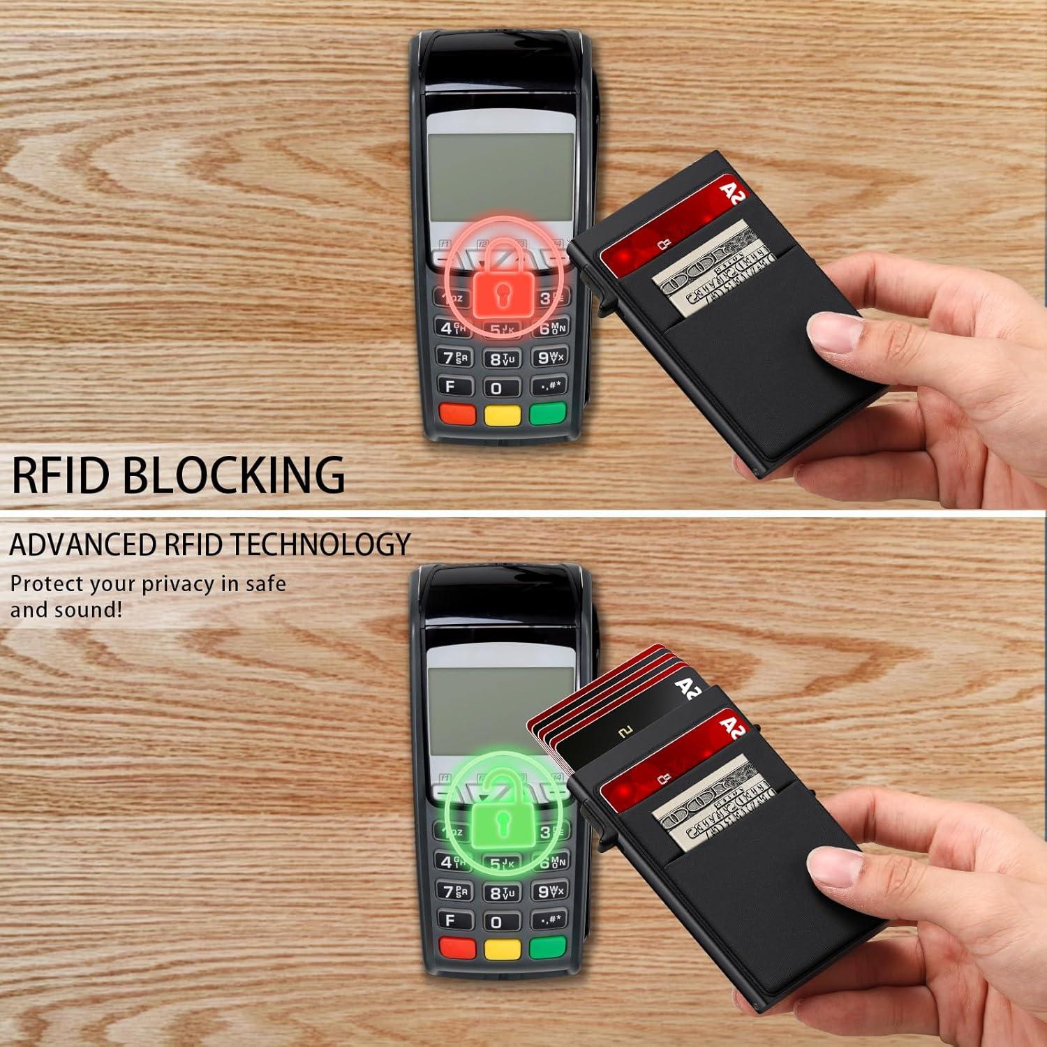 Billetera Minimalista GTWUP para Hombres con Bloqueo RFID - Negra