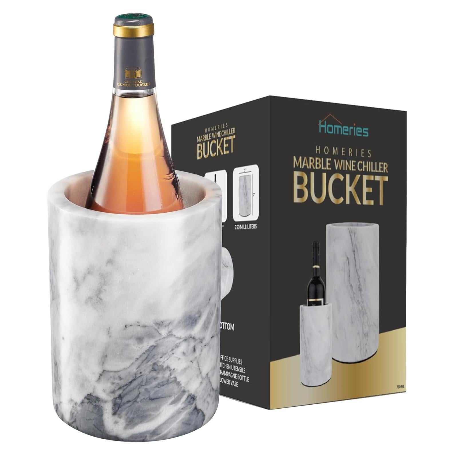 Cubo Enfriador de Vino Homeries de Mármol - 2.79 kg - 12.7x17.8 cm