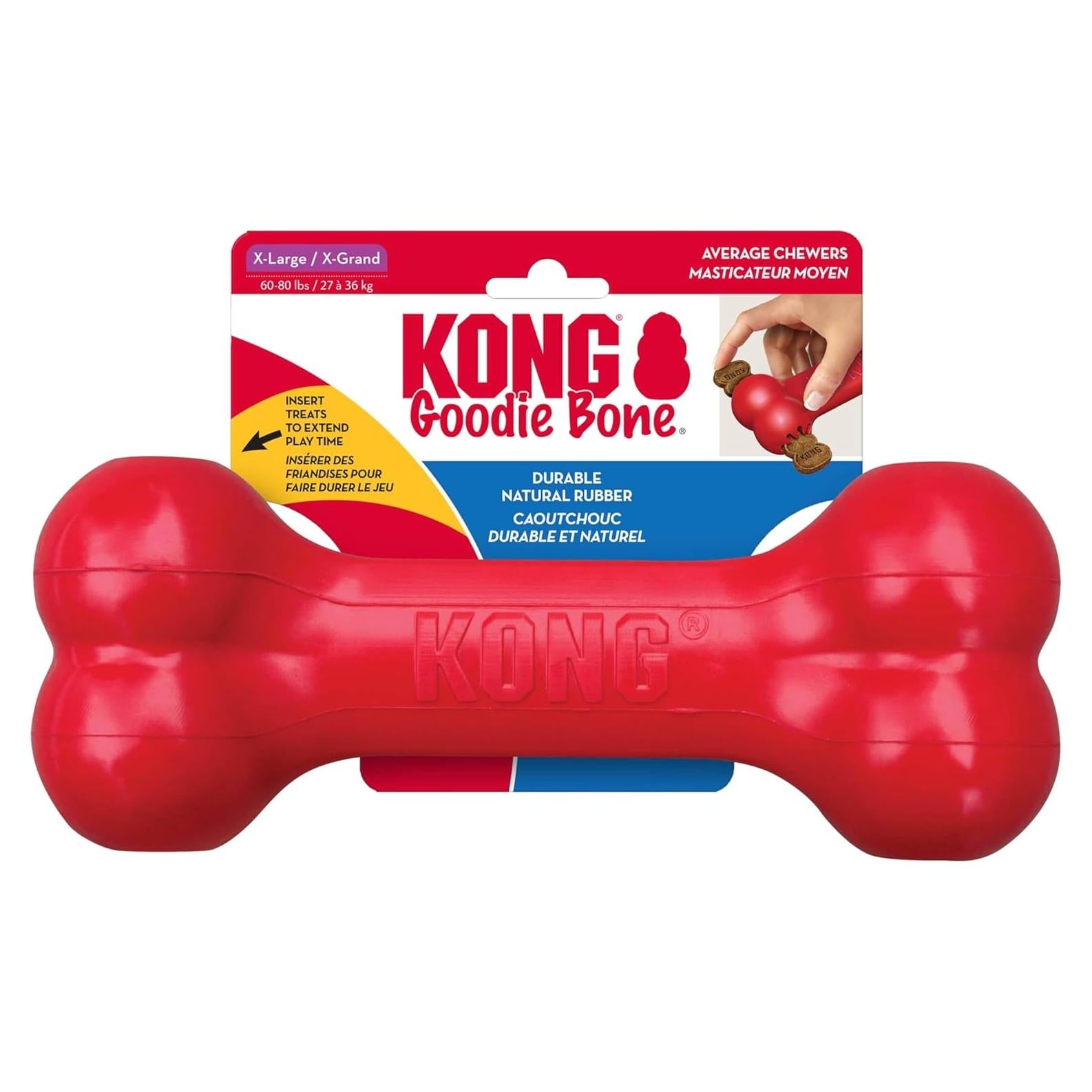 KONG Goodie Bone - Hueso de Goma Natural para Perros X Grande
