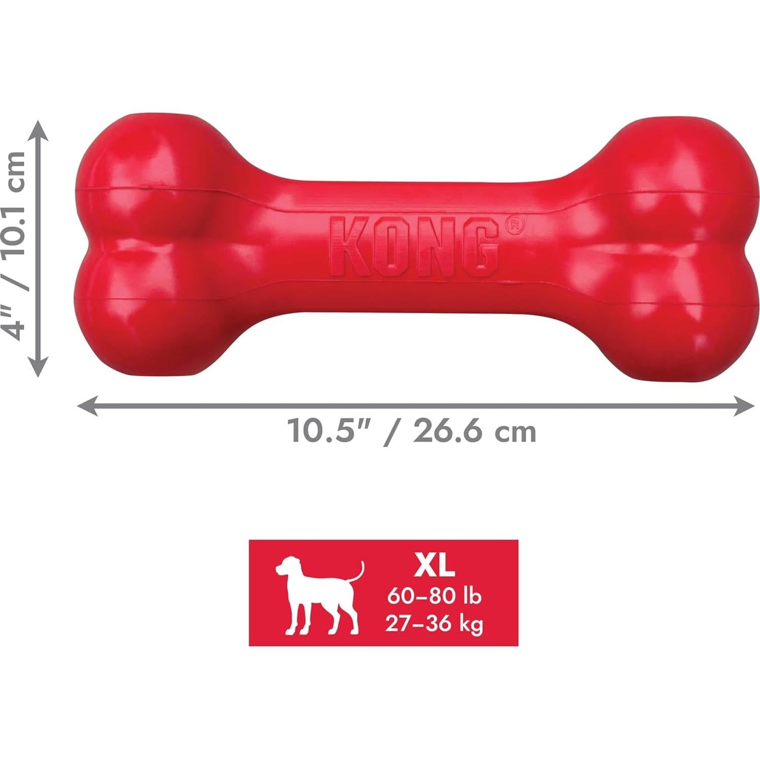 KONG Goodie Bone - Hueso de Goma Natural para Perros X Grande