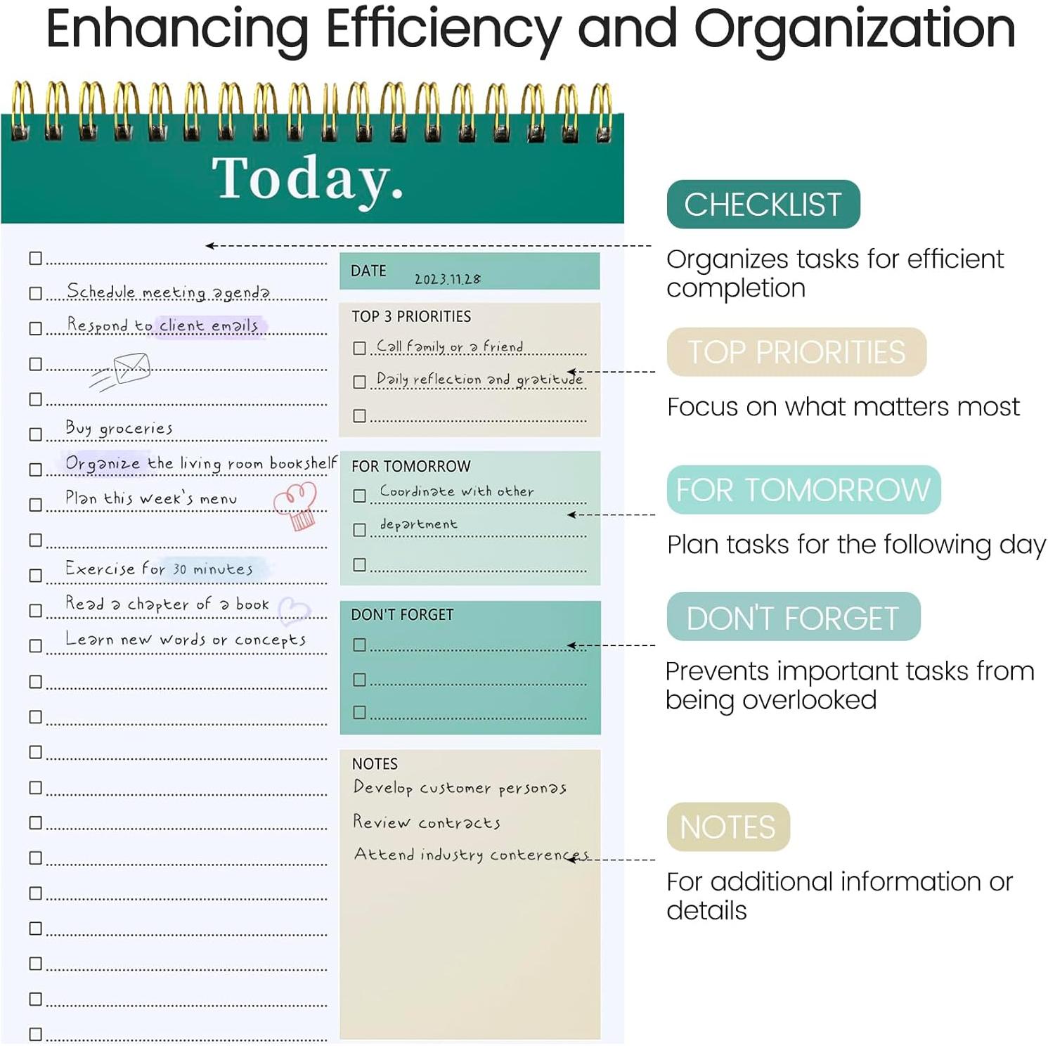 Bloc de Notas de Tareas CICPAP Verde 52 Hojas 16.5x24.9cm