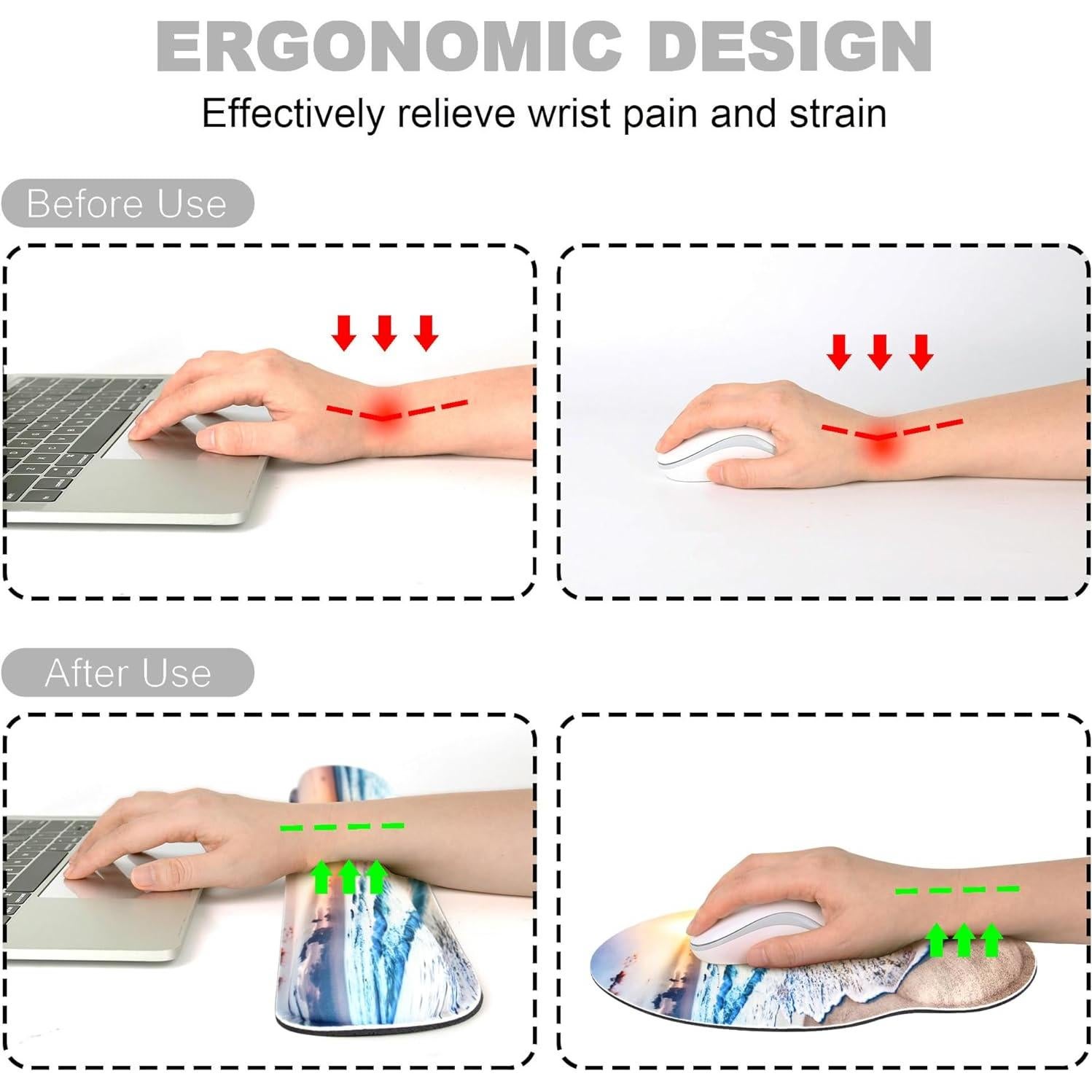 Alfombrilla Ergonómica G JGOO con Reposamuñecas y Antideslizante