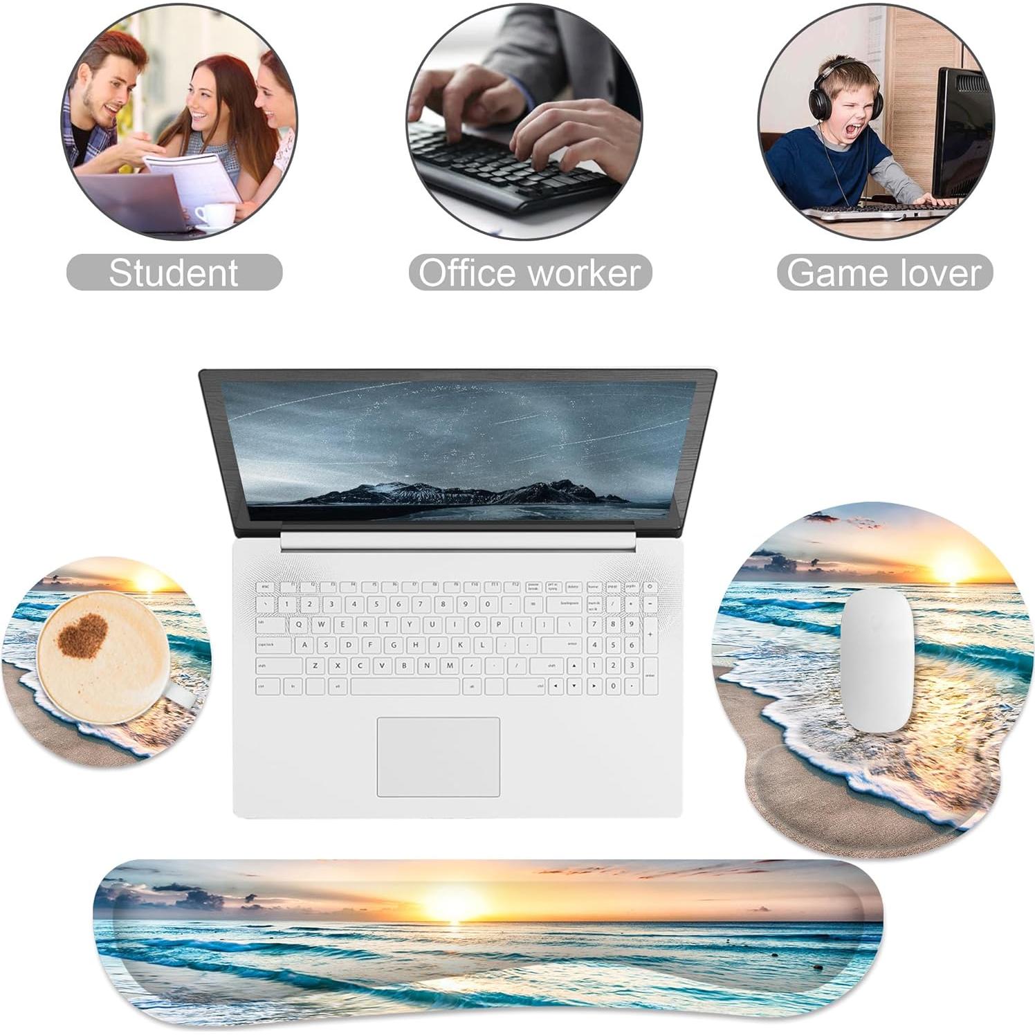 Alfombrilla Ergonómica G JGOO con Reposamuñecas y Antideslizante