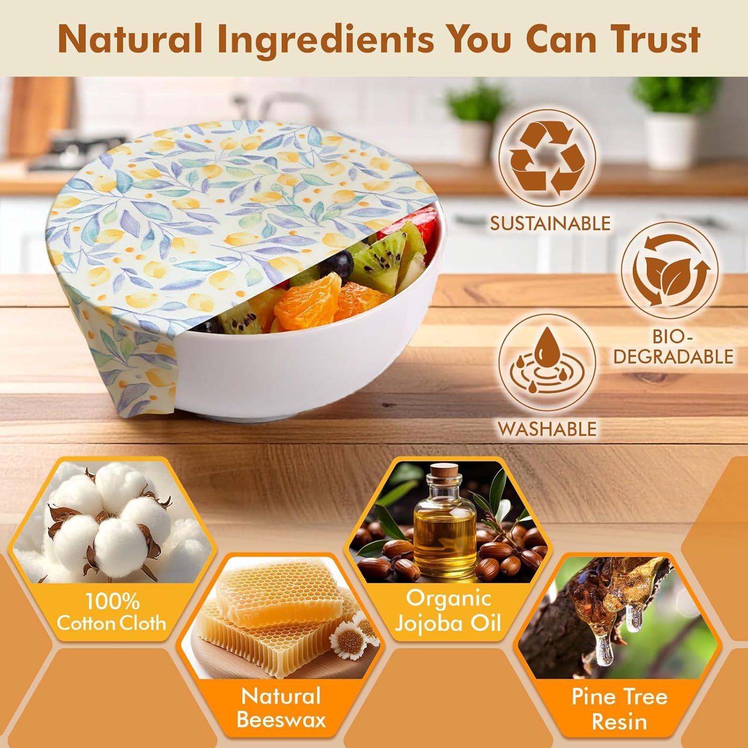 Envolturas de Cera de Abeja Lyvhoris - 9 Piezas Reutilizables