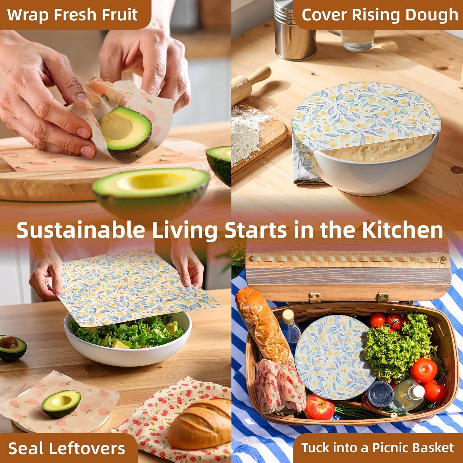 Envolturas de Cera de Abeja Lyvhoris - 9 Piezas Reutilizables